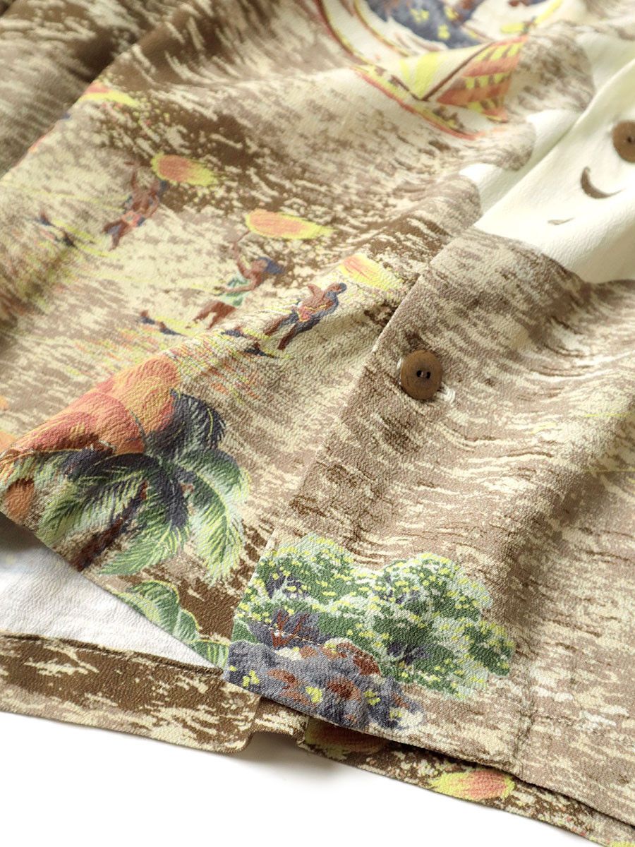 Kapital Kapital Rayon Kamehameha Skeleton Print Open Collar Shirt Size US L / EU 52-54 / 3 - 6 Thumbnail