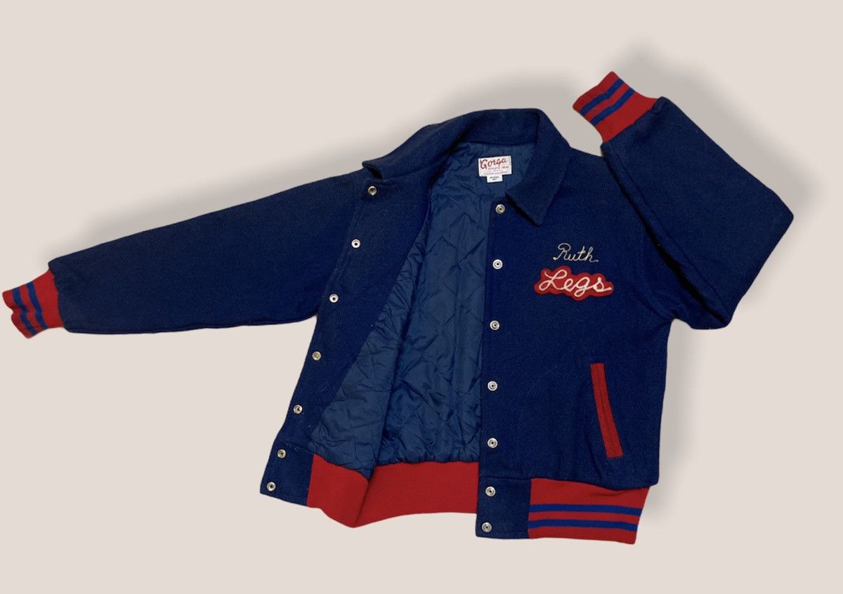 Vintage 🔥RARE VINTAGE WOOL VARSITY JACKET Size US L / EU 52-54 / 3 - 3 Thumbnail