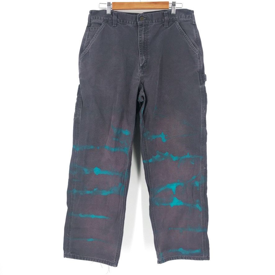 Carhartt × Vintage Vintage Carhartt Custom Painted Bleached Work Denim Pants Size US 36 / EU 52 - 1 Thumbnail