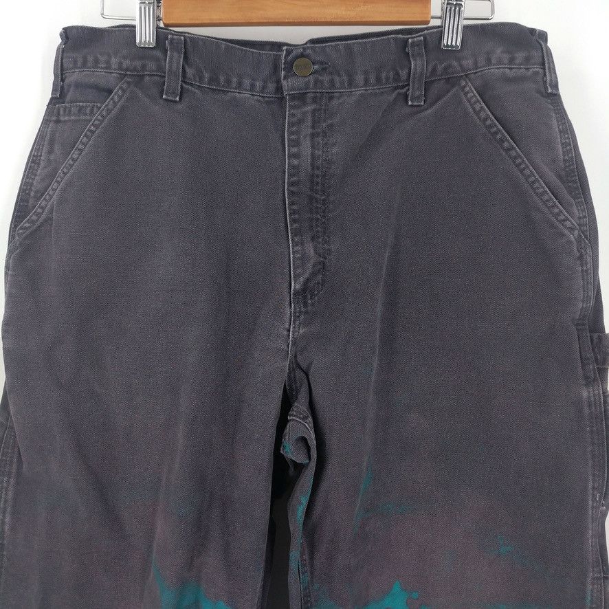Carhartt × Vintage Vintage Carhartt Custom Painted Bleached Work Denim Pants Size US 36 / EU 52 - 2 Thumbnail