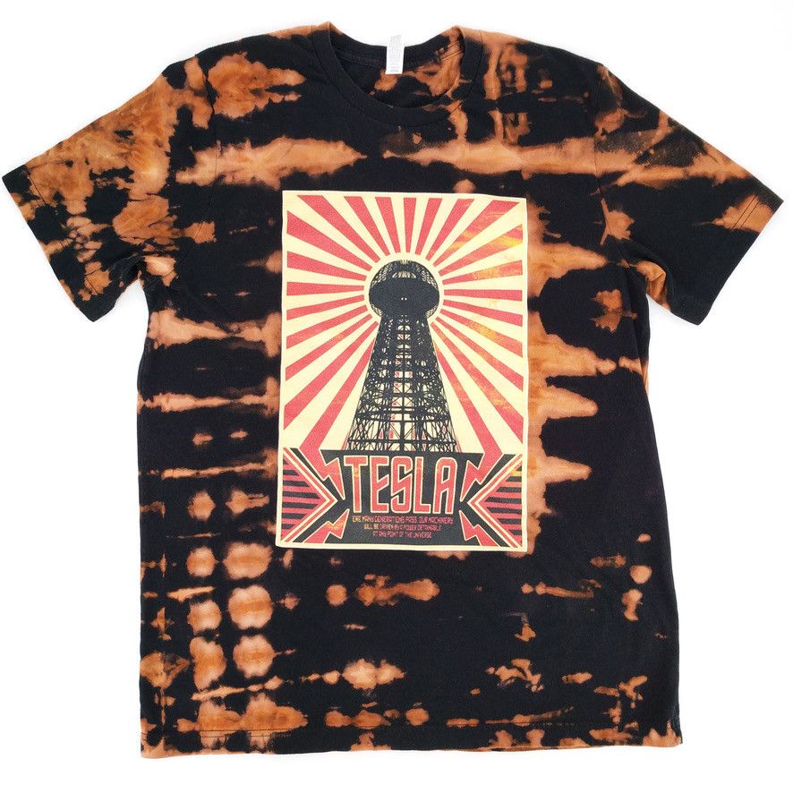 Other Tesla Custom Hand Bleached Graphic Crewneck T-Shirt Size US L / EU 52-54 / 3 - 1 Thumbnail