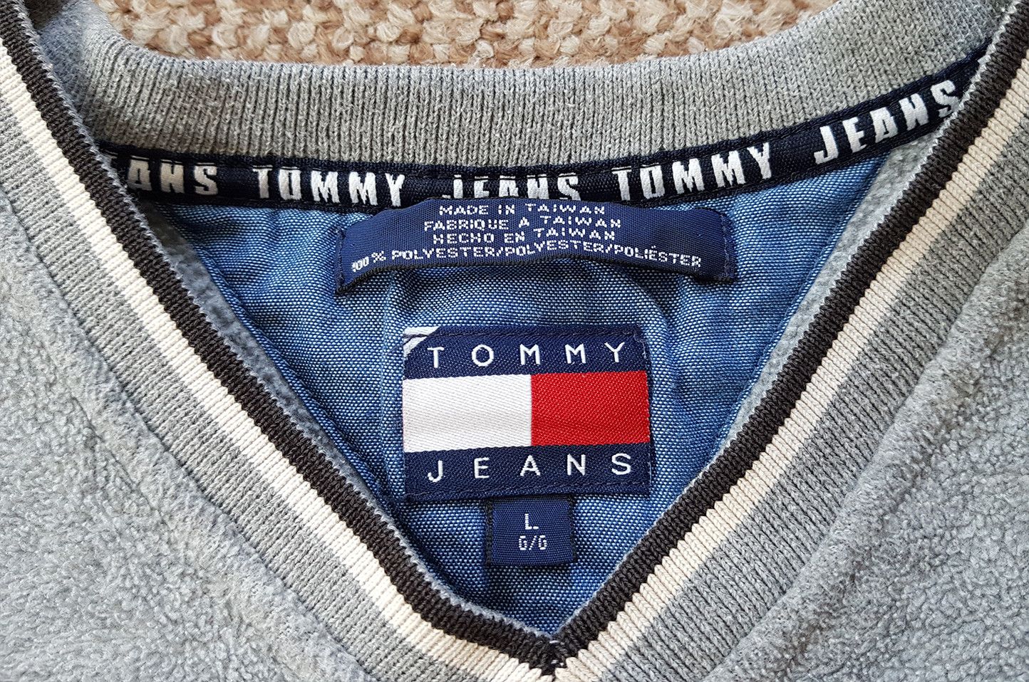 Tommy Hilfiger × Vintage Tommy Hilfiger Jeans vintage fleece sweater Size US L / EU 52-54 / 3 - 5 Thumbnail