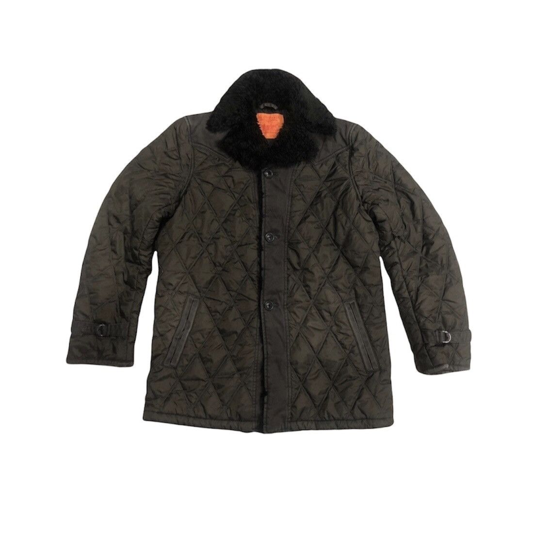 image of Levis x Levis Made Crafted Vintage Levi’S Quilted Puffer Sherpa Collar Jacket in Brown (Size Large)