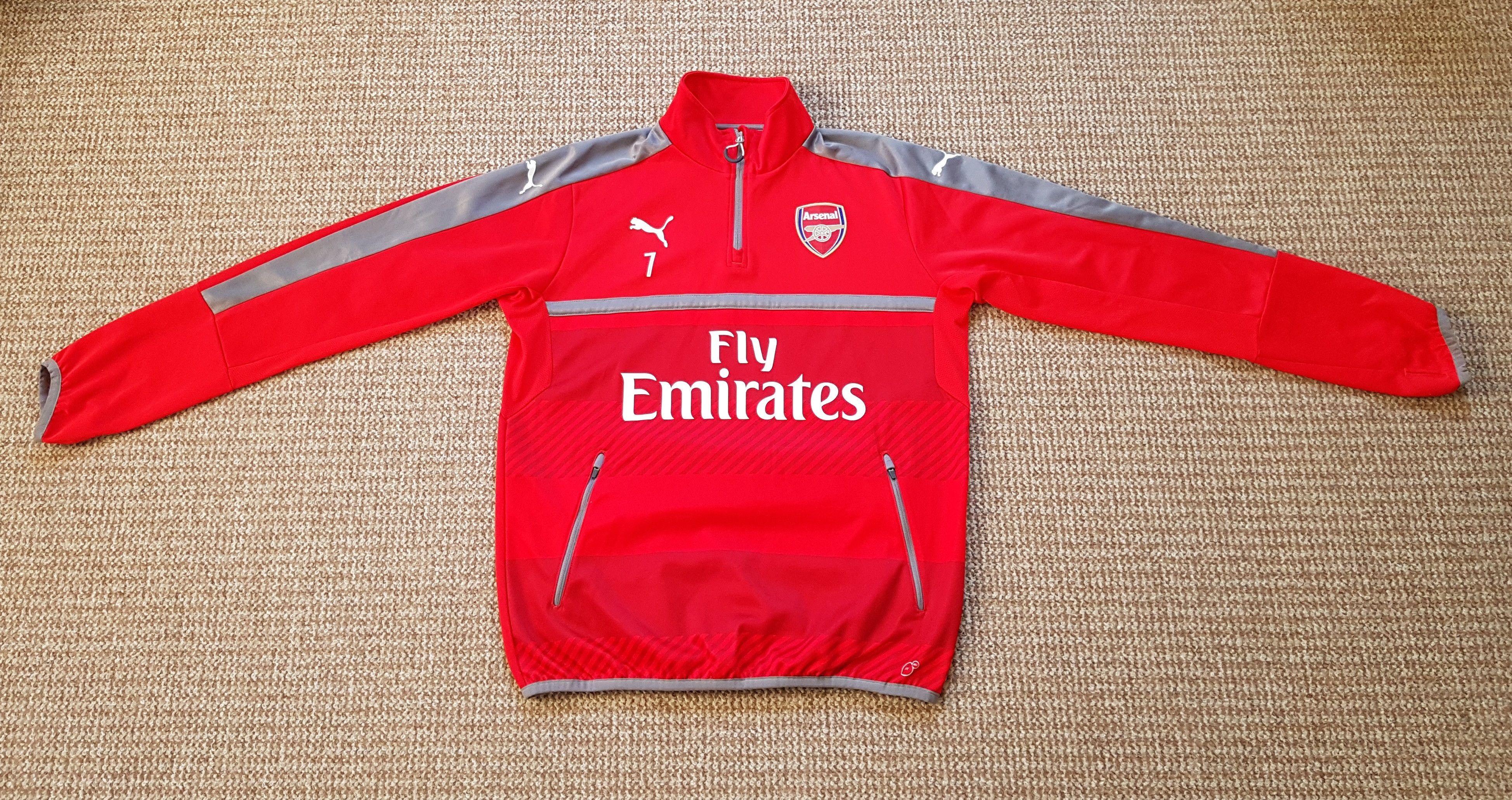 Puma Arsenal Puma Zip Soccer Football Training Top Jersey 2016 Size US L / EU 52-54 / 3 - 1 Thumbnail