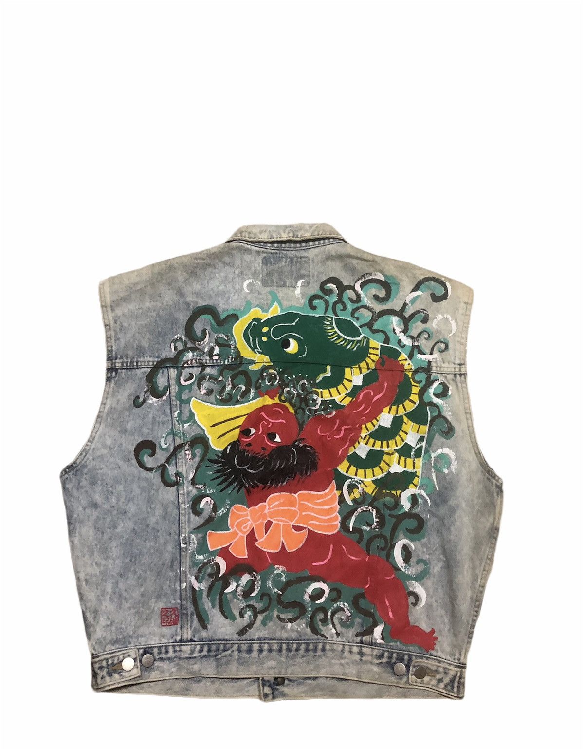 Japanese Brand 🔥Vintage Japan Gods Arts Denim Claw Jacket Distressed Size US L / EU 52-54 / 3 - 3 Thumbnail