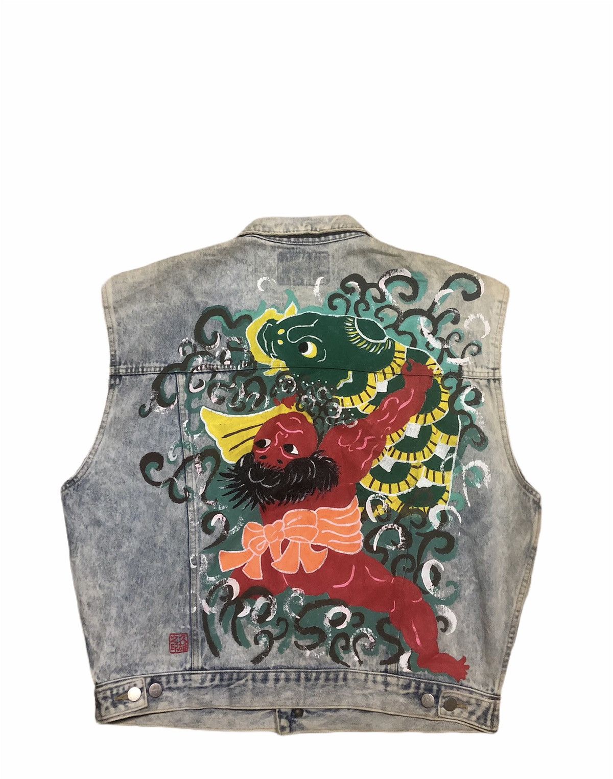 Japanese Brand 🔥Vintage Japan Gods Arts Denim Claw Jacket Distressed Size US L / EU 52-54 / 3 - 1 Thumbnail