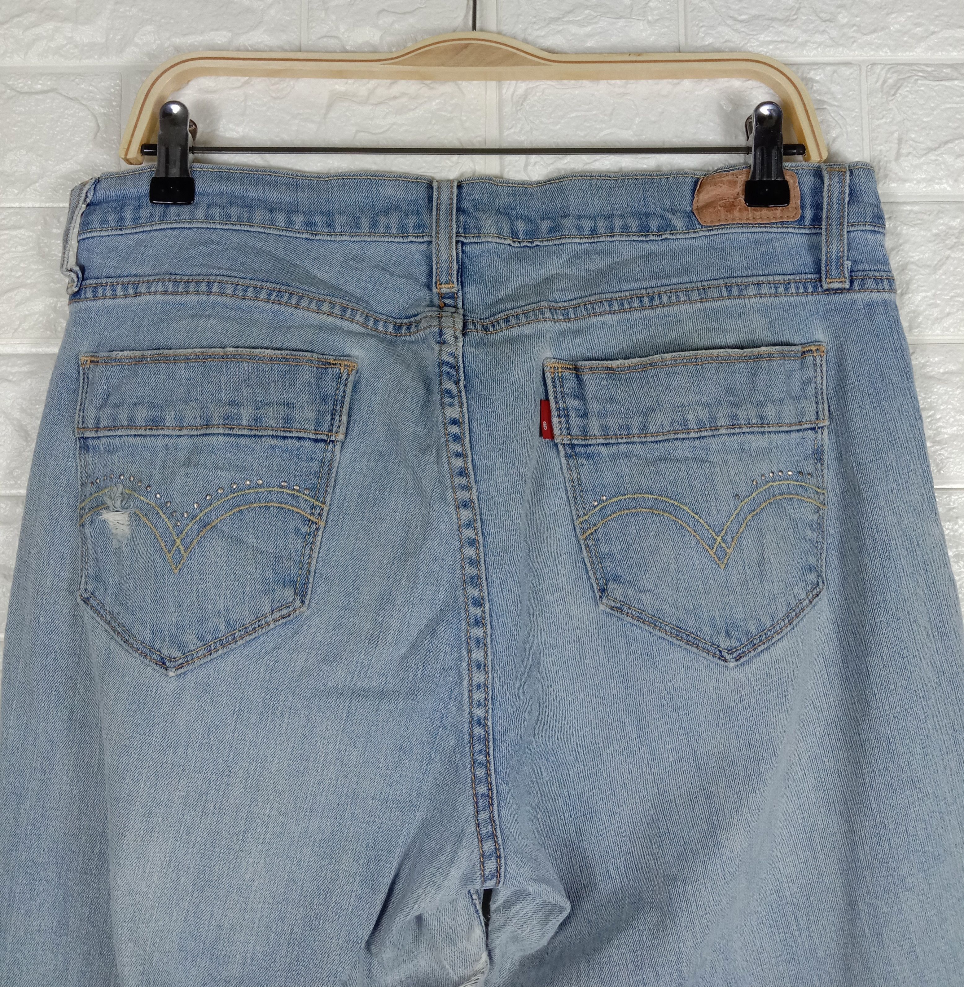 Levi's Vintage Levi's 529 Flare Jeans Light Wash Distressed Denim Size 33" - 6 Thumbnail