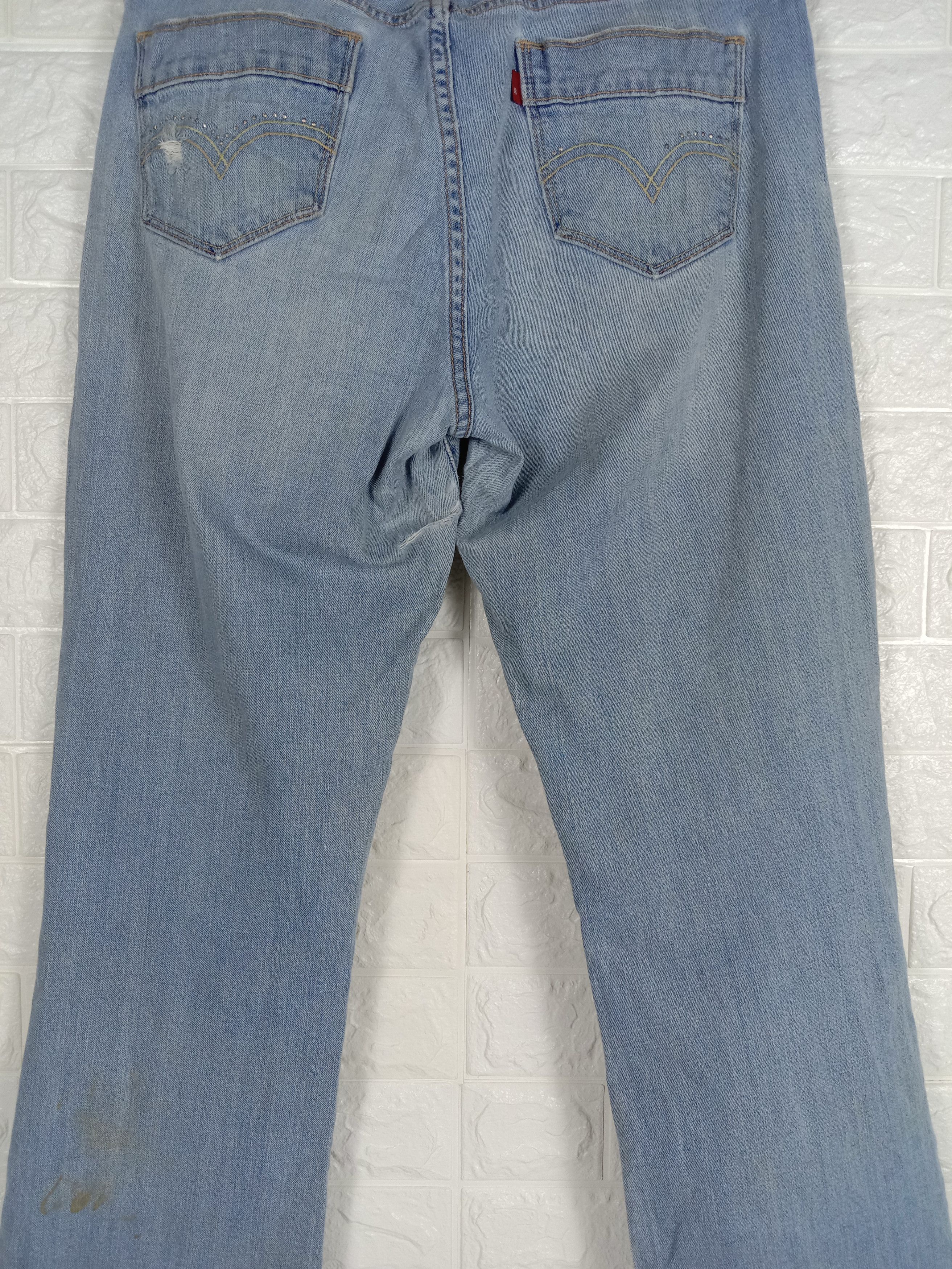 Levi's Vintage Levi's 529 Flare Jeans Light Wash Distressed Denim Size 33" - 7 Thumbnail