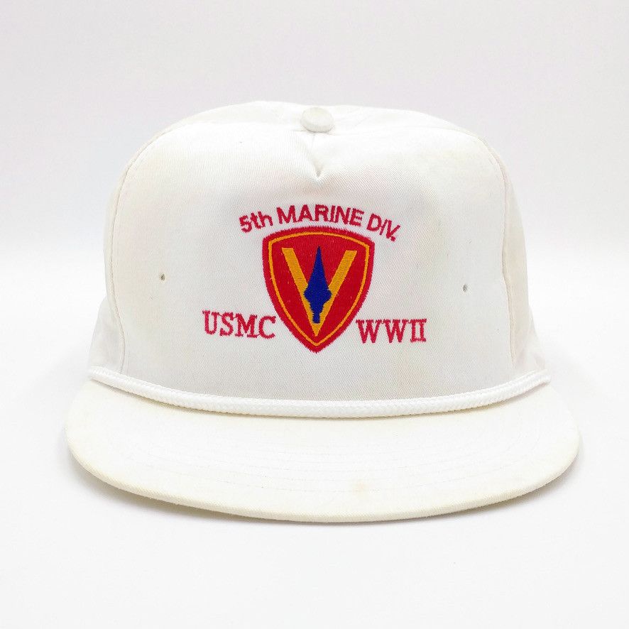 Japanese Brand × Vintage Vintage 5th Marine Div WWII Iwo Jima Survivor Trucker Hat Size ONE SIZE - 2 Thumbnail