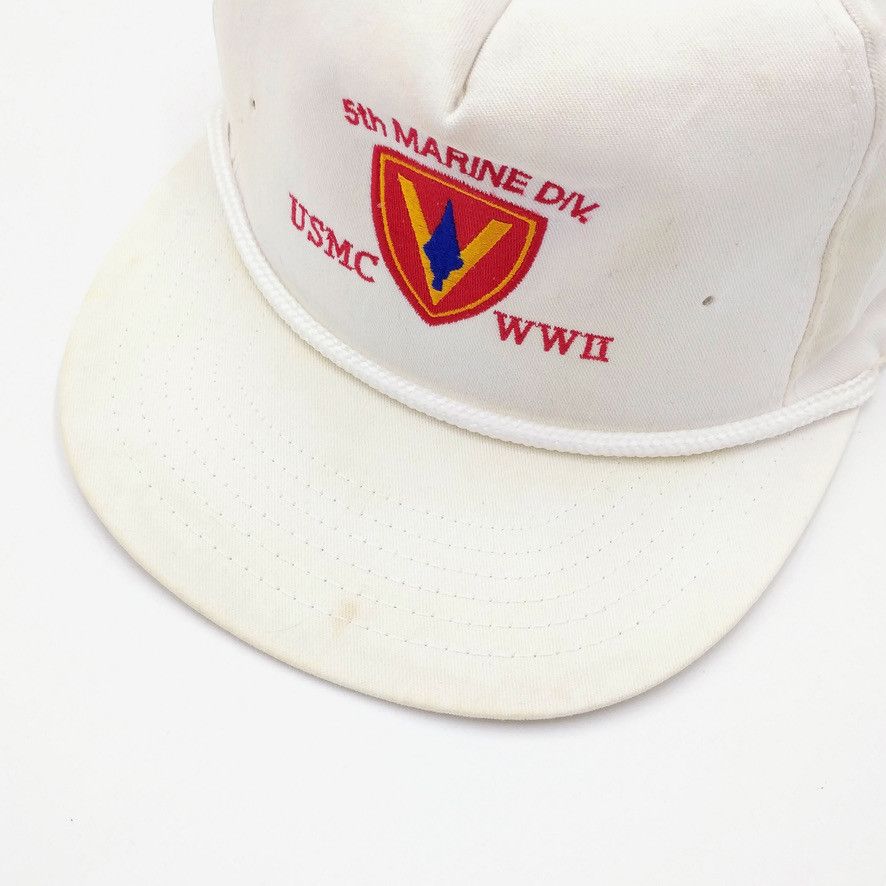 Japanese Brand × Vintage Vintage 5th Marine Div WWII Iwo Jima Survivor Trucker Hat Size ONE SIZE - 5 Thumbnail