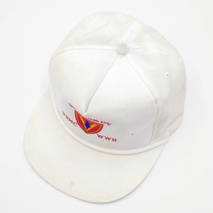 Japanese Brand × Vintage Vintage 5th Marine Div WWII Iwo Jima Survivor Trucker Hat Size ONE SIZE - 4 Thumbnail