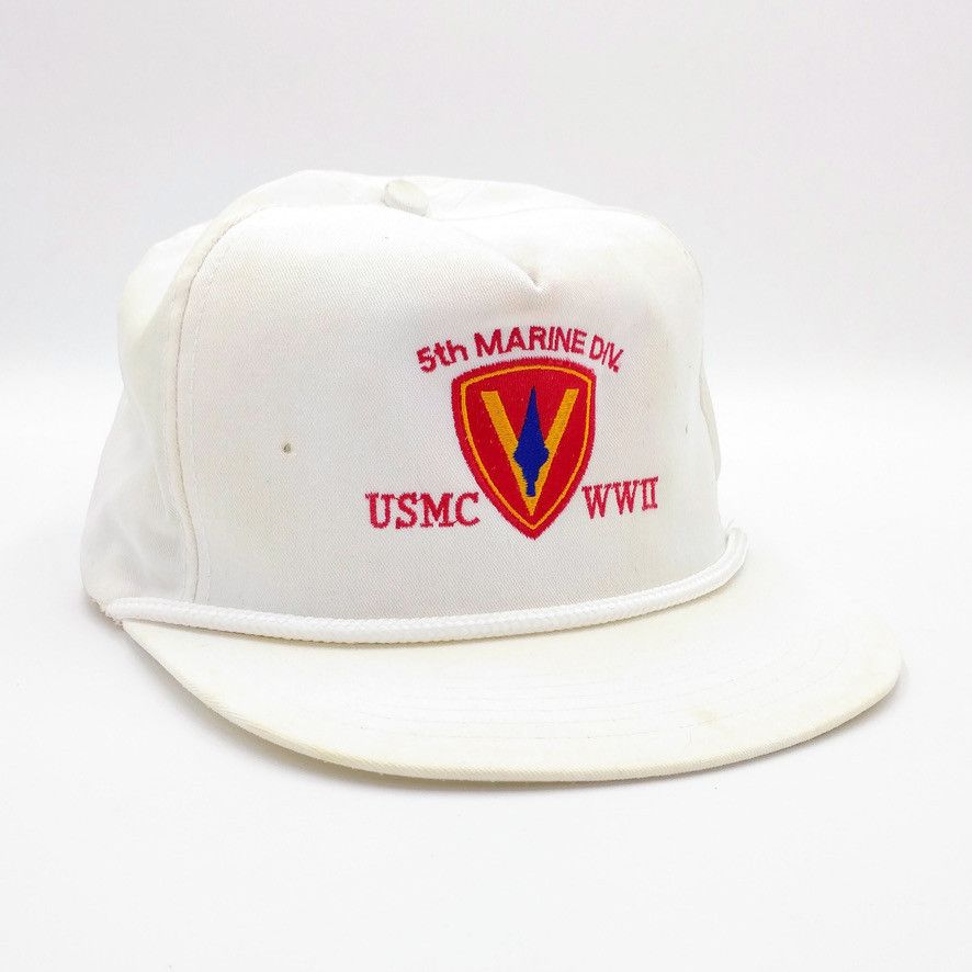 Japanese Brand × Vintage Vintage 5th Marine Div WWII Iwo Jima Survivor Trucker Hat Size ONE SIZE - 3 Thumbnail