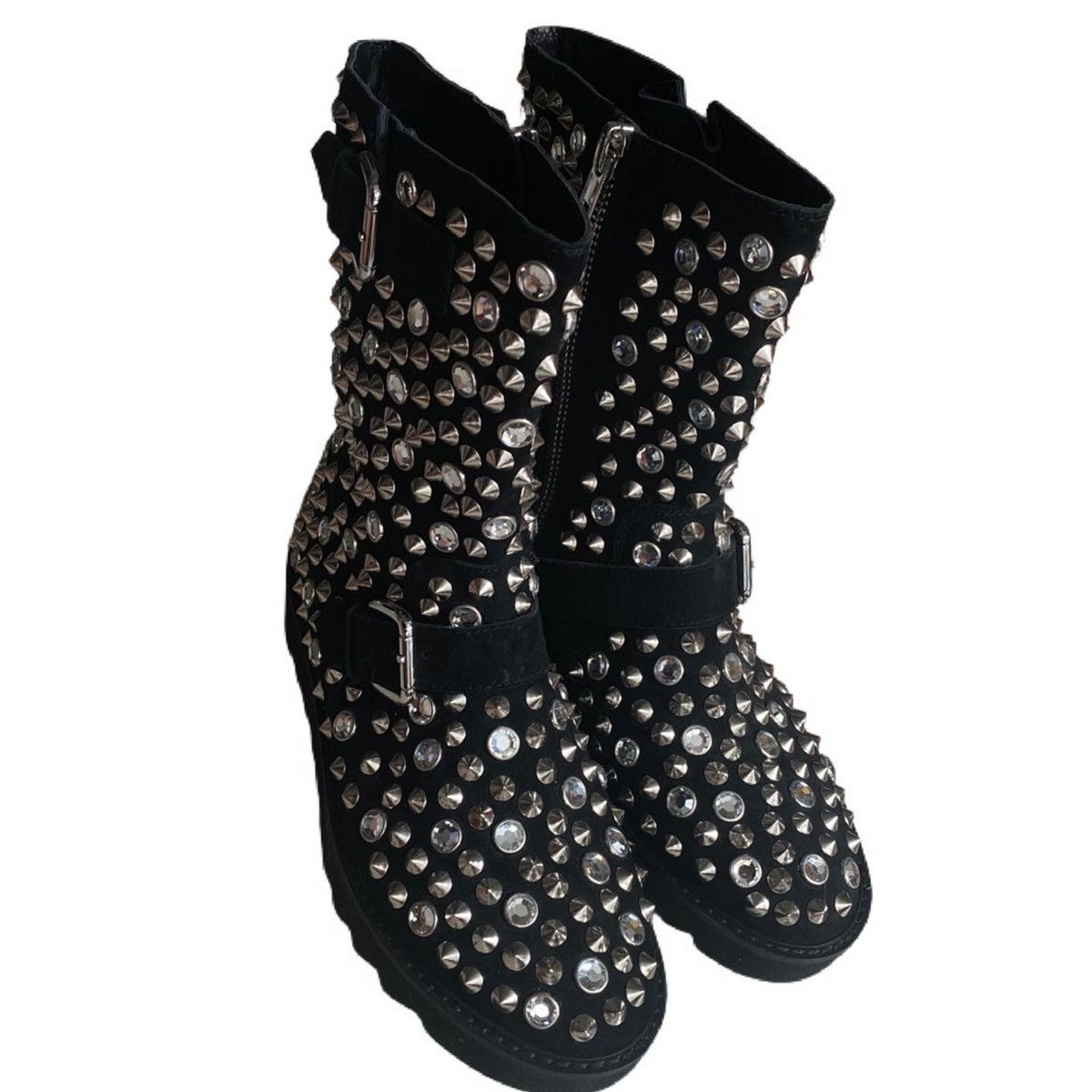 Jeremy Scott Runway SS19 Jeremy Scott X Staccato Spiked Biker Boots Size US 9.5 / IT 39.5 - 2 Thumbnail