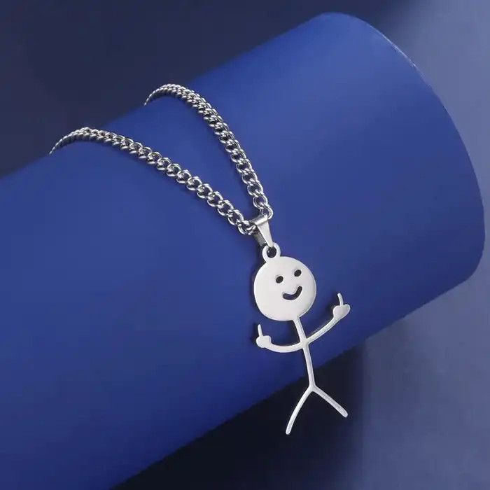 Jewelry 316L FXCK Middle Finger Pendant Necklace Size ONE SIZE - 2 Thumbnail
