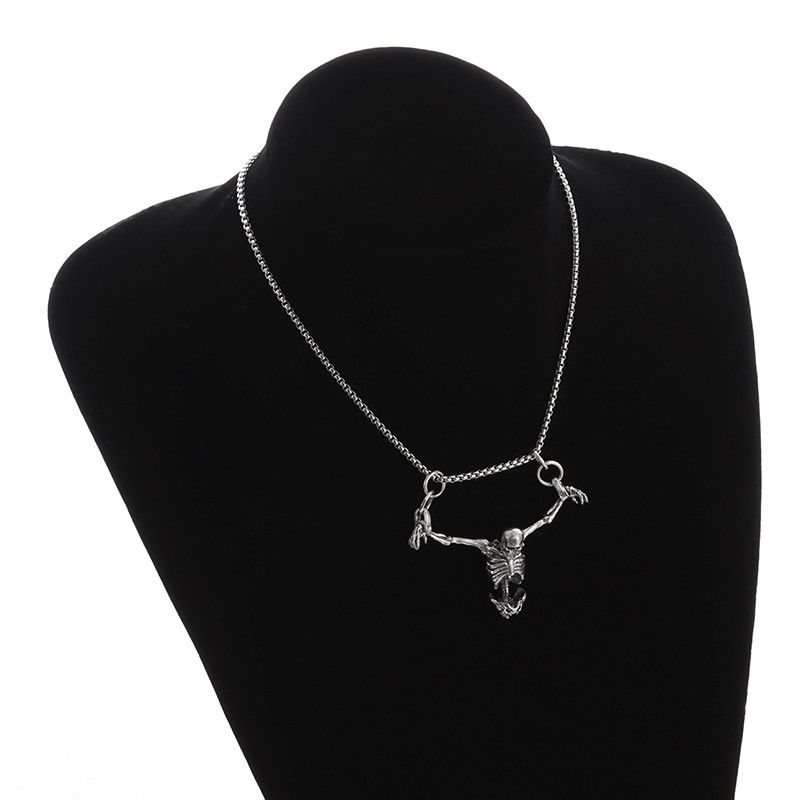 Jewelry Crucifixion Skull Pendant Necklace Size ONE SIZE - 4 Thumbnail