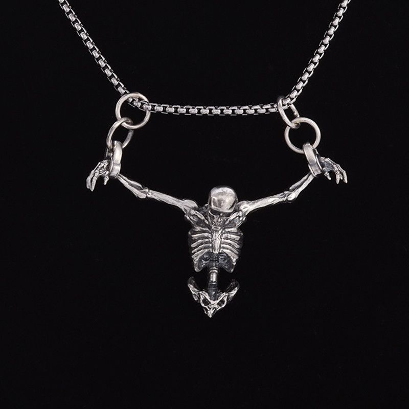 Jewelry Crucifixion Skull Pendant Necklace Size ONE SIZE - 1 Thumbnail