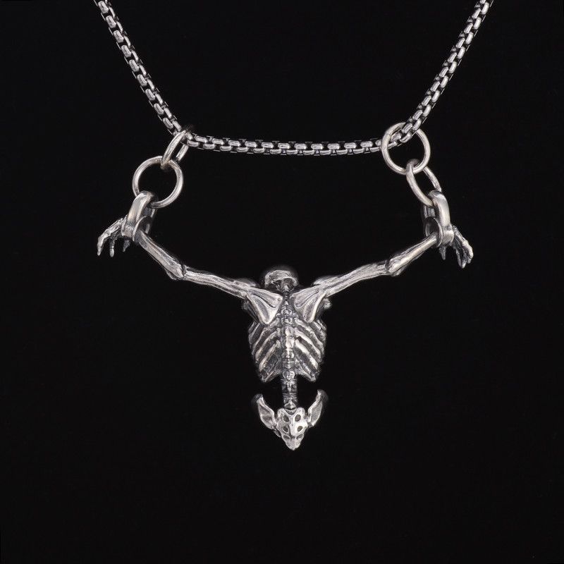 Jewelry Crucifixion Skull Pendant Necklace Size ONE SIZE - 3 Thumbnail