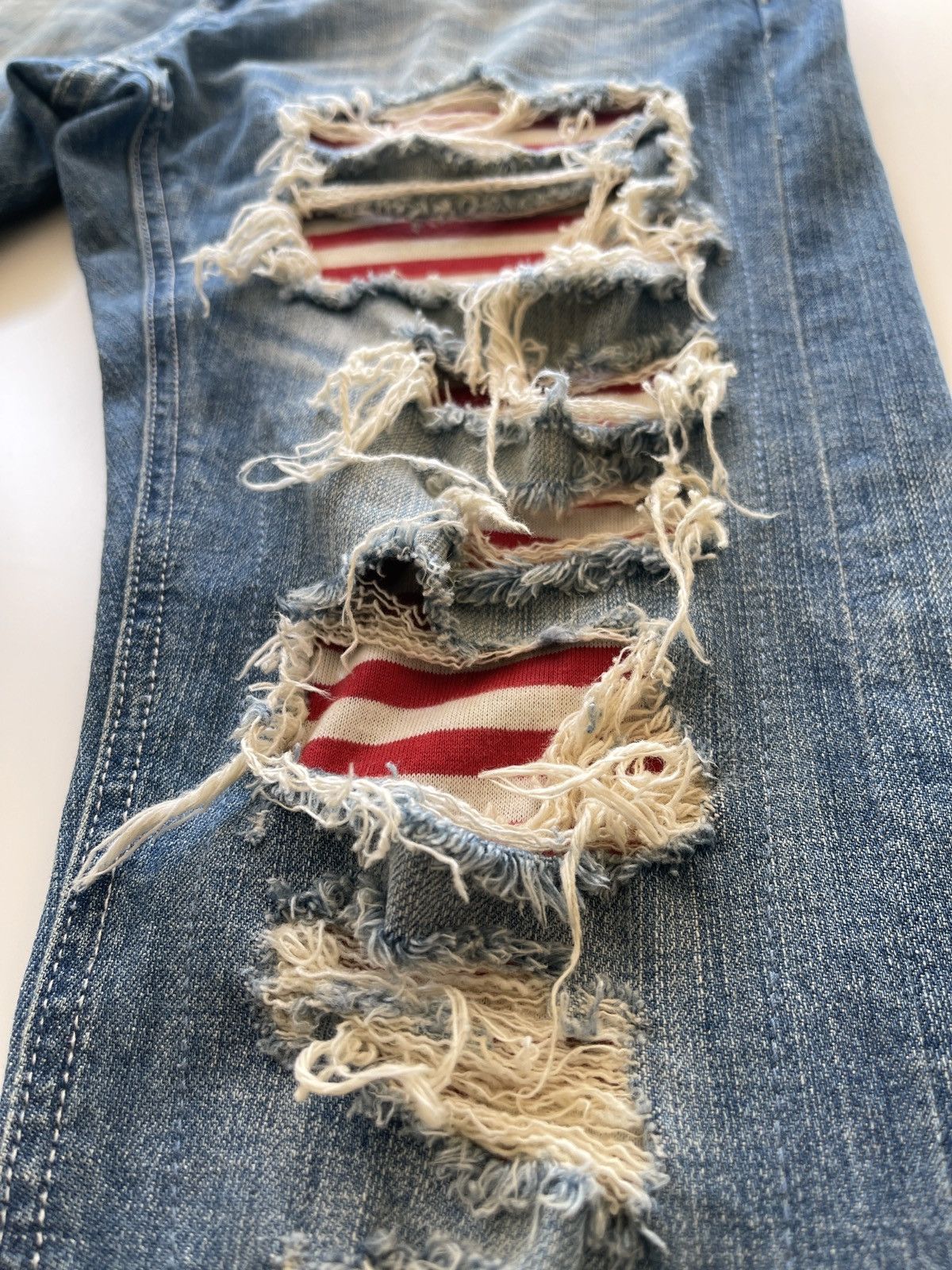 Japanese Brand Crazy Ripped Distressed Japanese Jeans Size US 30 / EU 46 - 11 Thumbnail