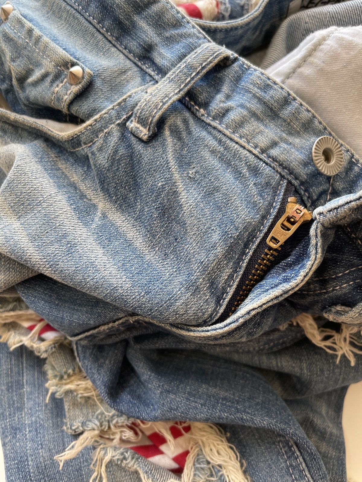 Japanese Brand Crazy Ripped Distressed Japanese Jeans Size US 30 / EU 46 - 10 Thumbnail
