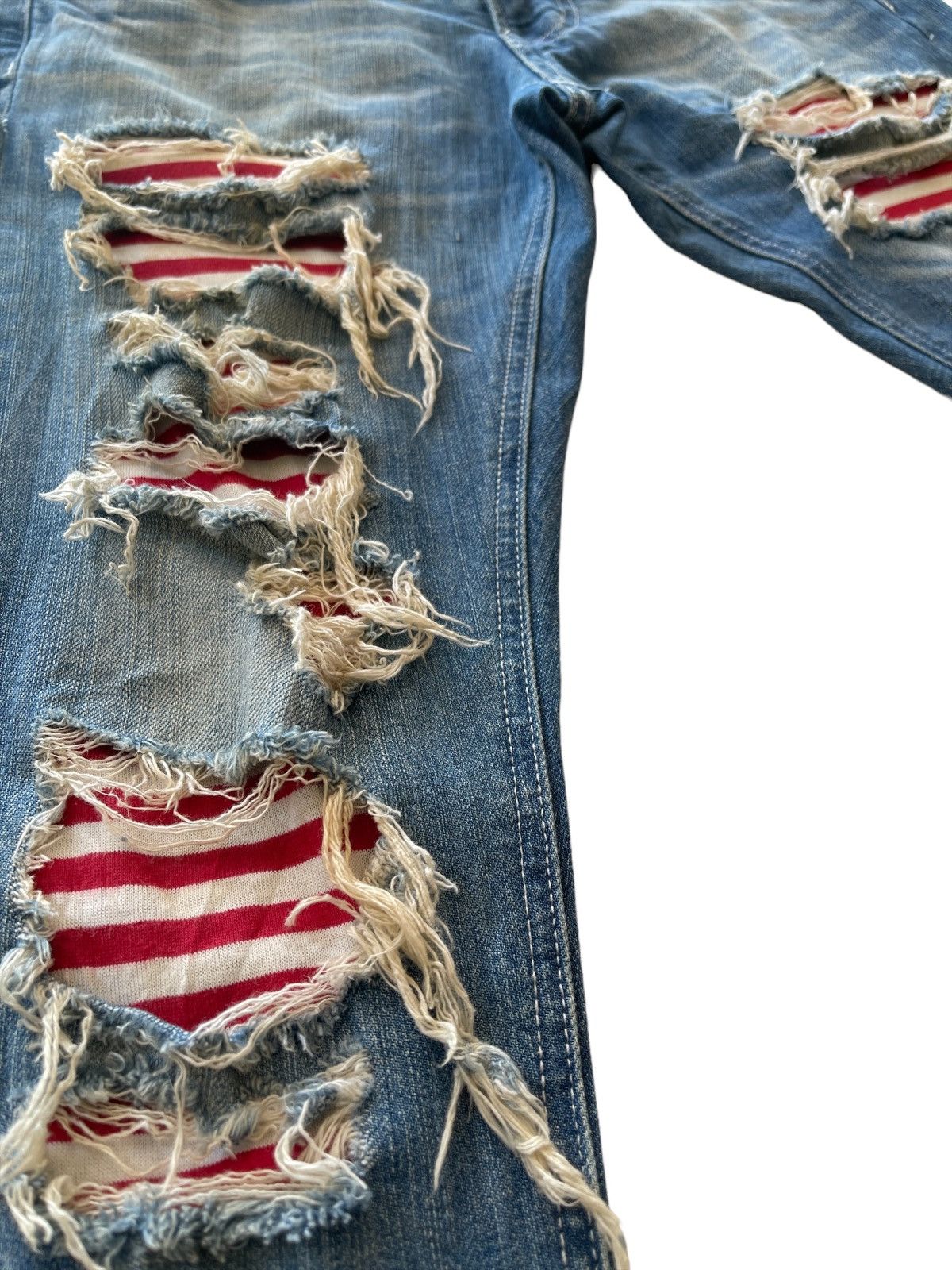 Japanese Brand Crazy Ripped Distressed Japanese Jeans Size US 30 / EU 46 - 6 Thumbnail