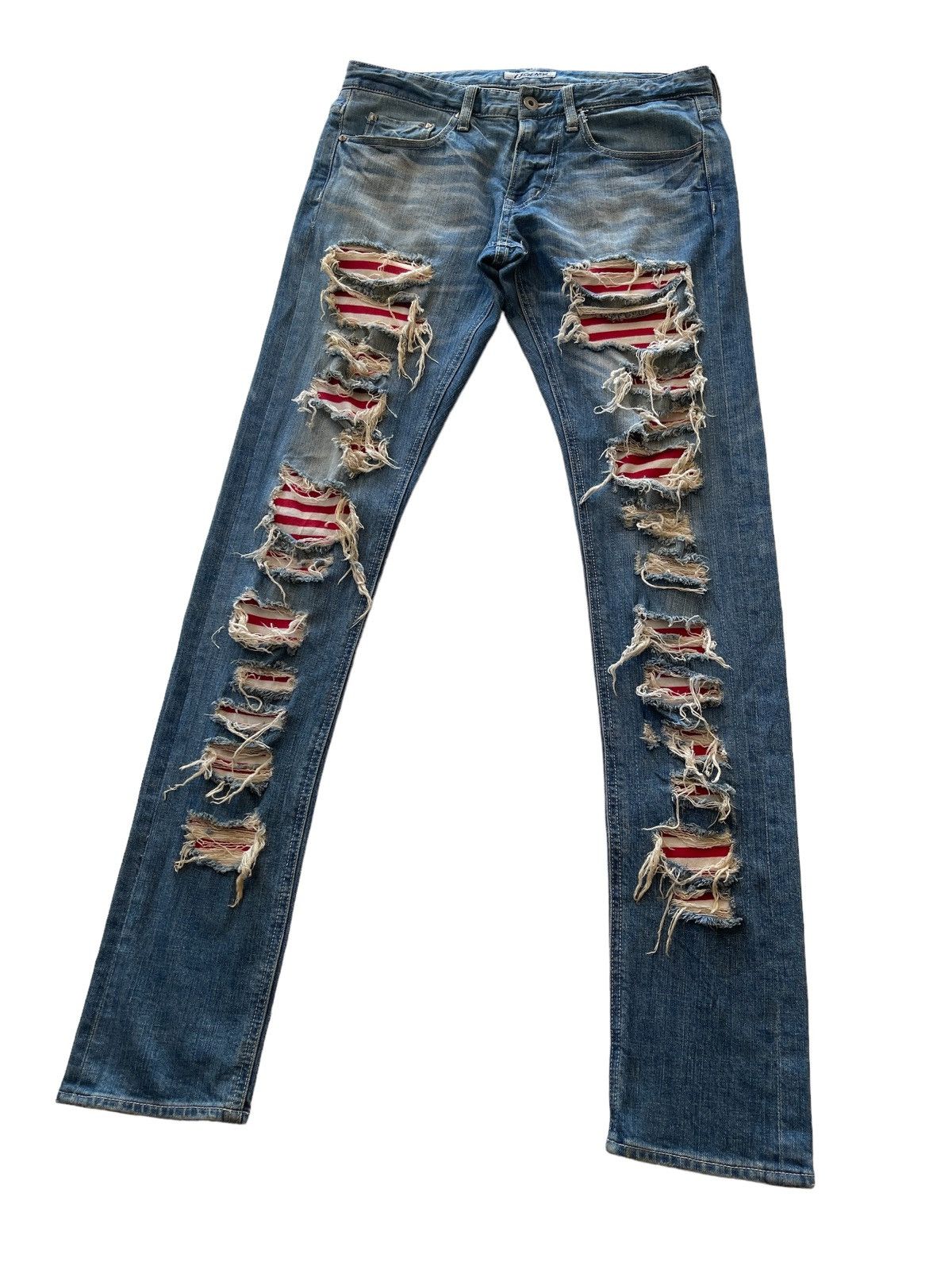 Japanese Brand Crazy Ripped Distressed Japanese Jeans Size US 30 / EU 46 - 8 Thumbnail