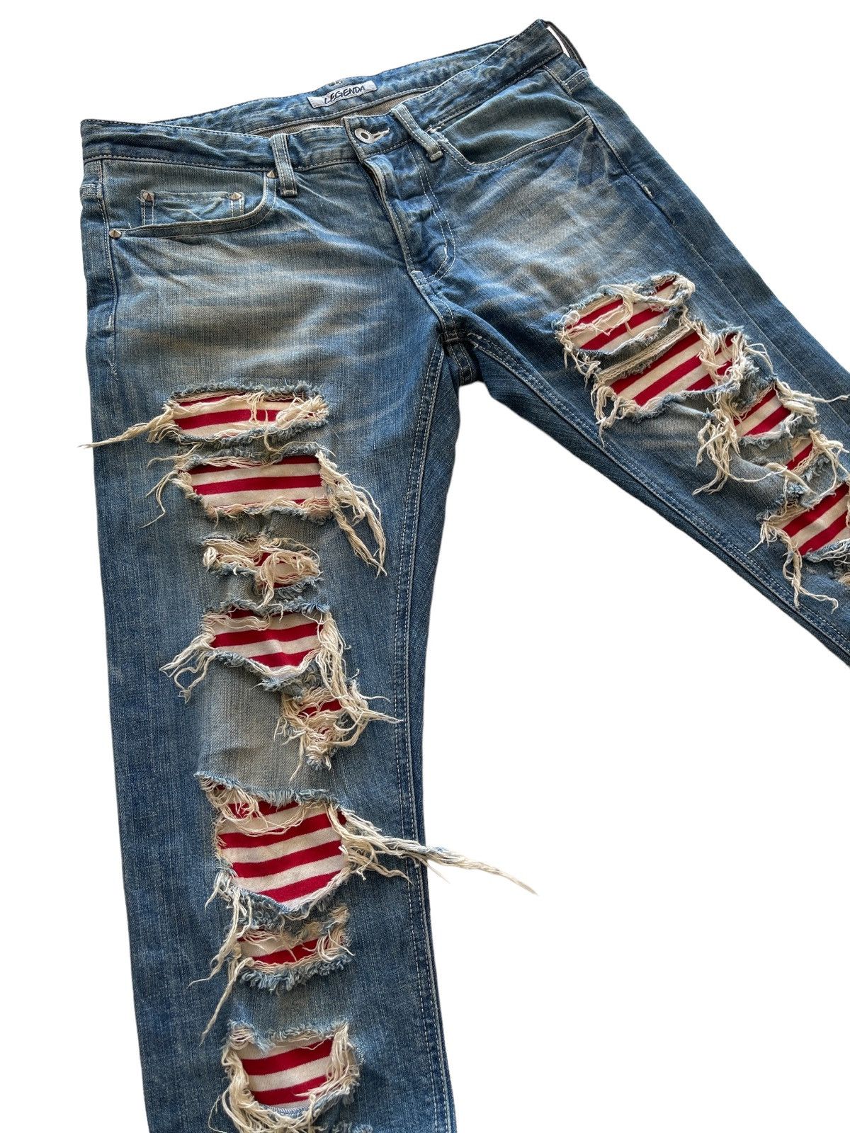Japanese Brand Crazy Ripped Distressed Japanese Jeans Size US 30 / EU 46 - 5 Thumbnail