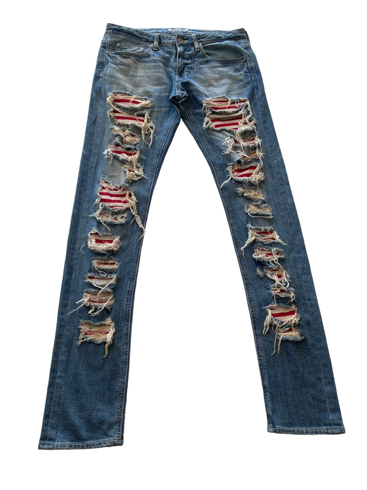 Japanese Brand Crazy Ripped Distressed Japanese Jeans Size US 30 / EU 46 - 7 Thumbnail