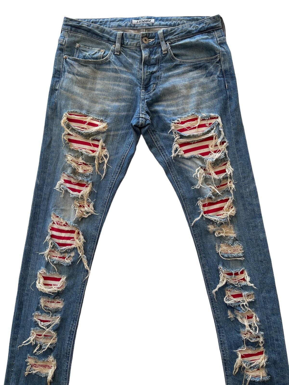 Japanese Brand Crazy Ripped Distressed Japanese Jeans Size US 30 / EU 46 - 3 Thumbnail