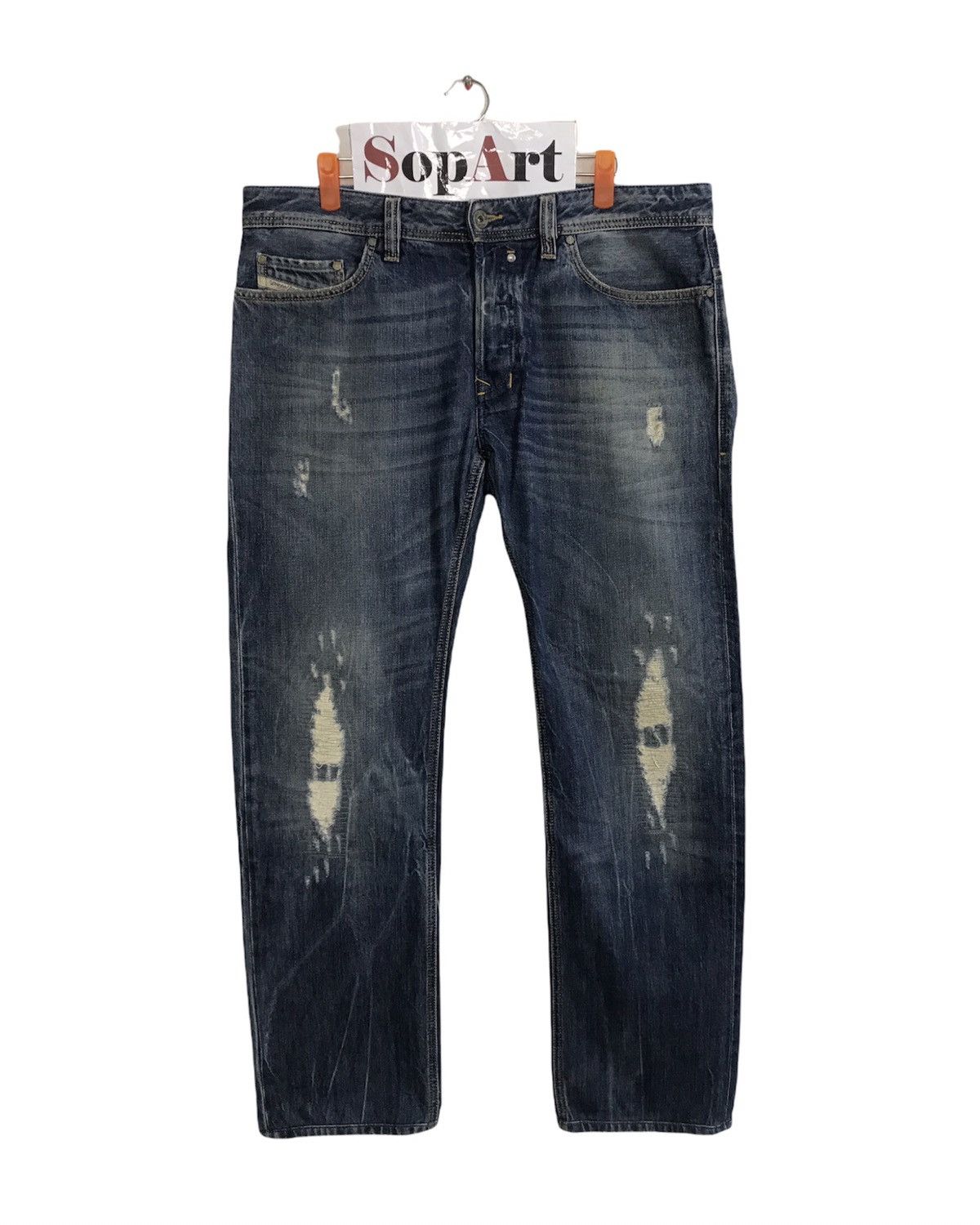 Diesel × Japanese Brand Vintage Diesel Distressed Button Jeans Style Size US 37 - 1 Thumbnail