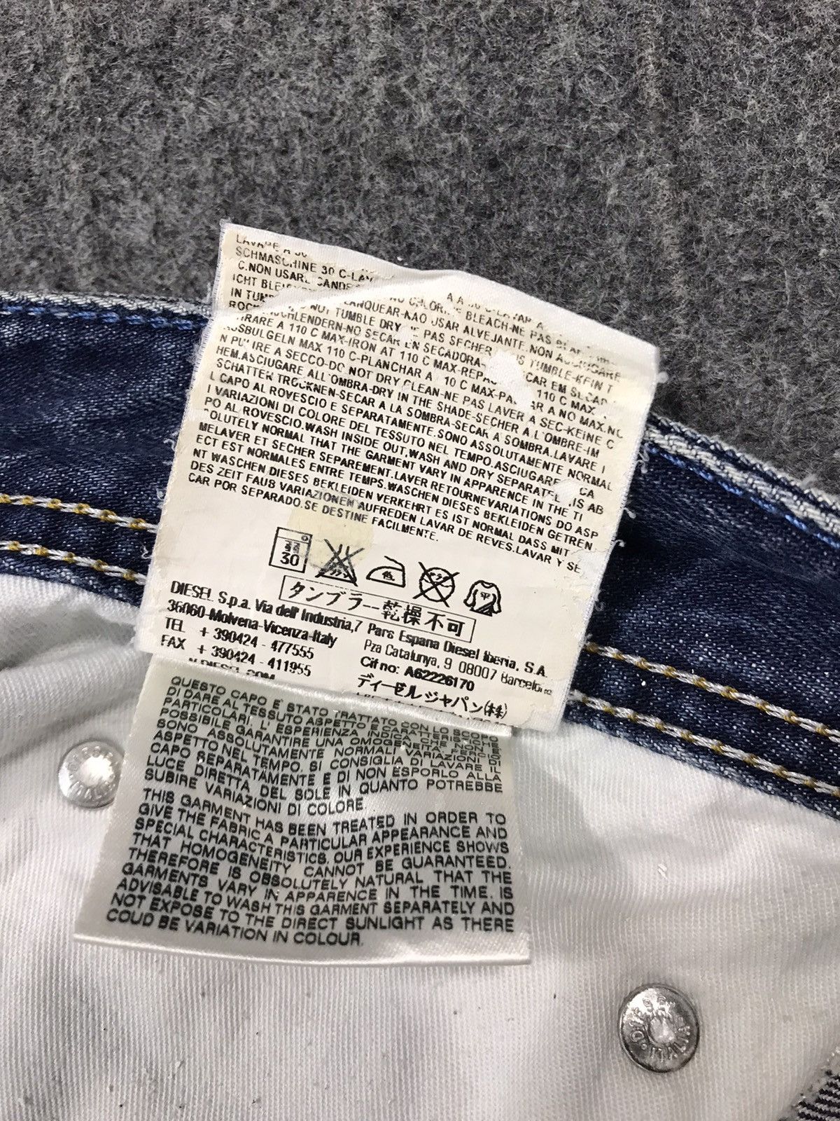 Diesel × Japanese Brand Vintage Diesel Distressed Button Jeans Style Size US 37 - 17 Thumbnail