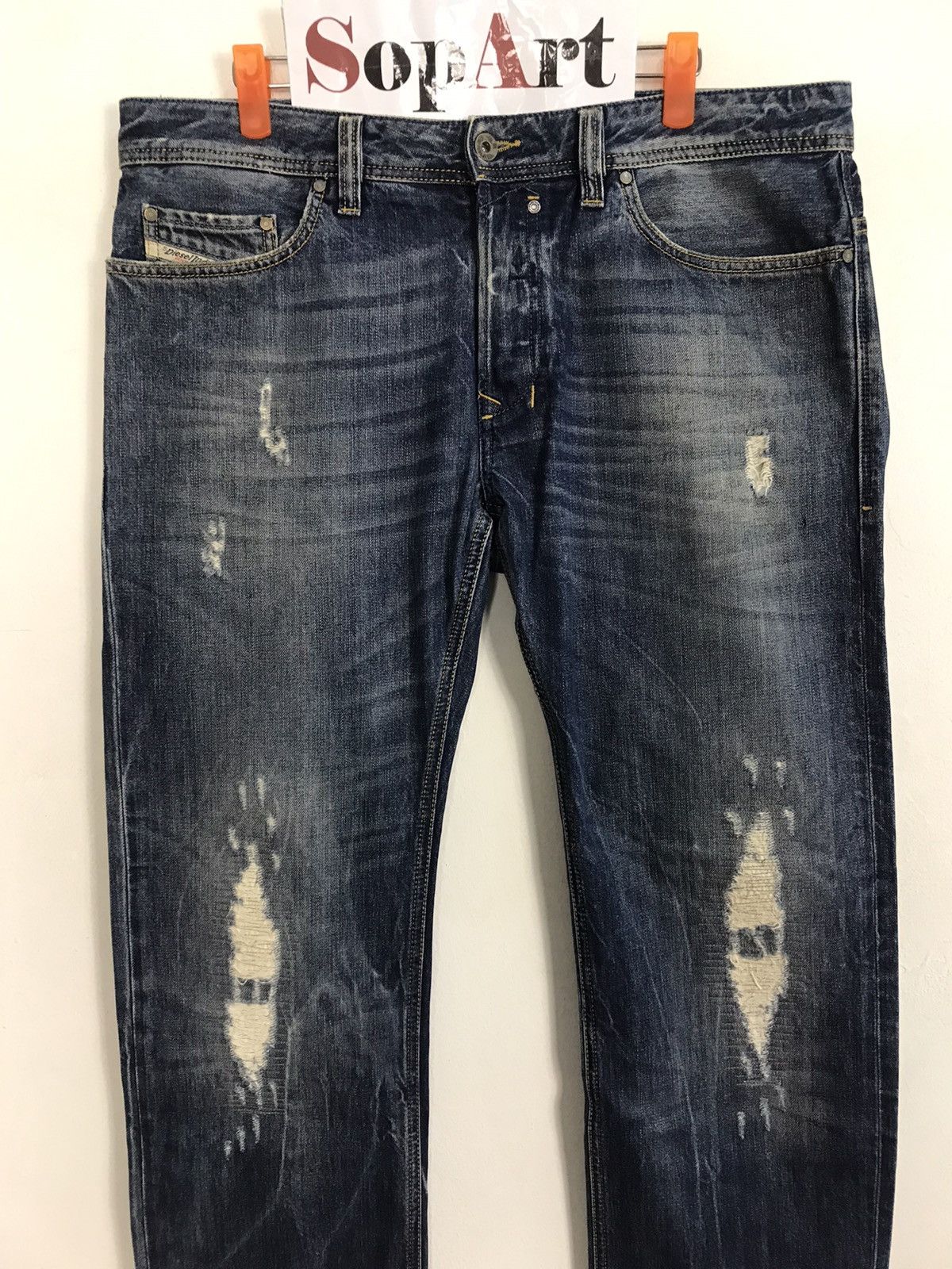 Diesel × Japanese Brand Vintage Diesel Distressed Button Jeans Style Size US 37 - 3 Thumbnail