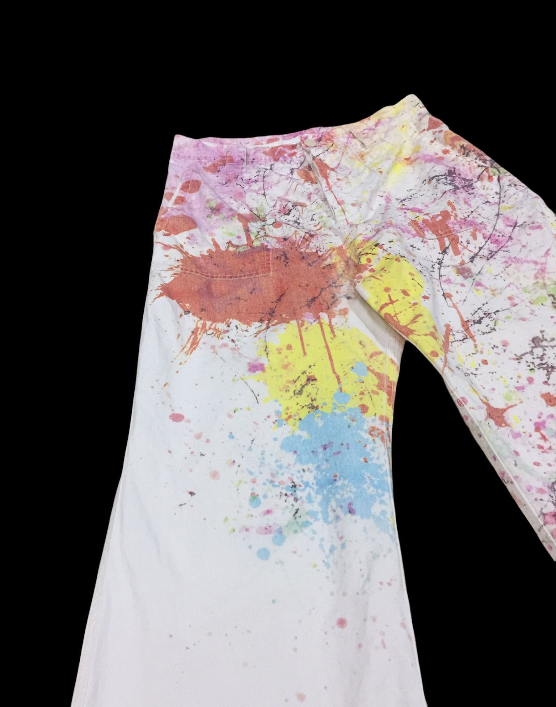 Nozomi Ishiguro Rare Designer Nozomi Ishiguro splash art paint White pant Size US 34 / EU 50 - 3 Thumbnail