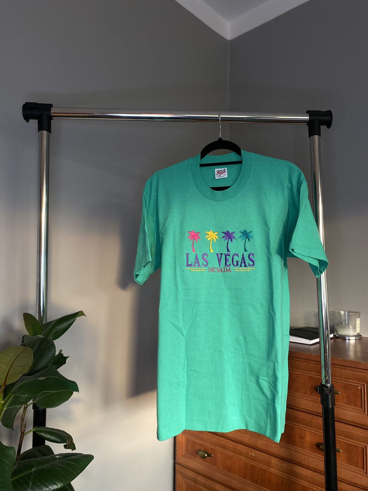 image of Archival Clothing x Vintage T-Shirt Las Vegas Nevada Tee 90's in Green, Men's (Size Large)