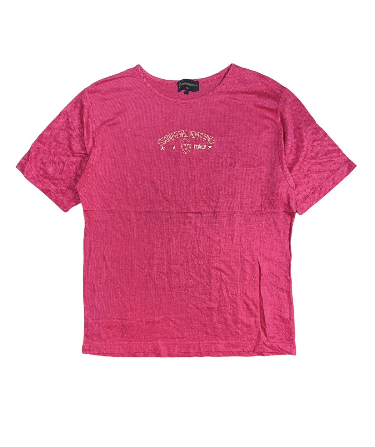 Valentino × Vintage Vintage Gianni Valentiono Big Logo Pink tees Size L Italian Size US L / EU 52-54 / 3 - 1 Thumbnail