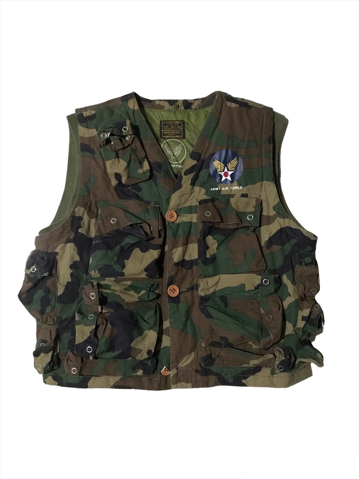 💥Vintage Houston Type C-1 Army Down Tactical Vest