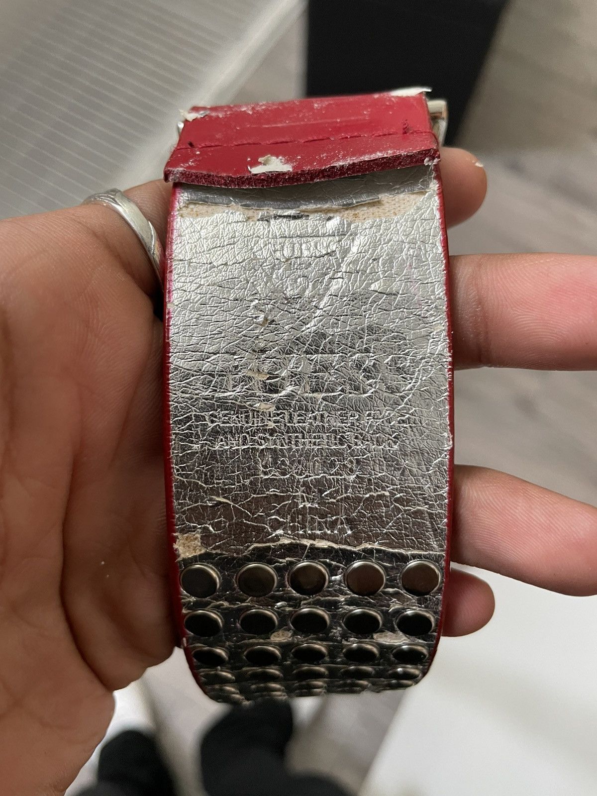 Guess Rare Bedazzled genuine leather guess belt Size 36 - 8 Thumbnail