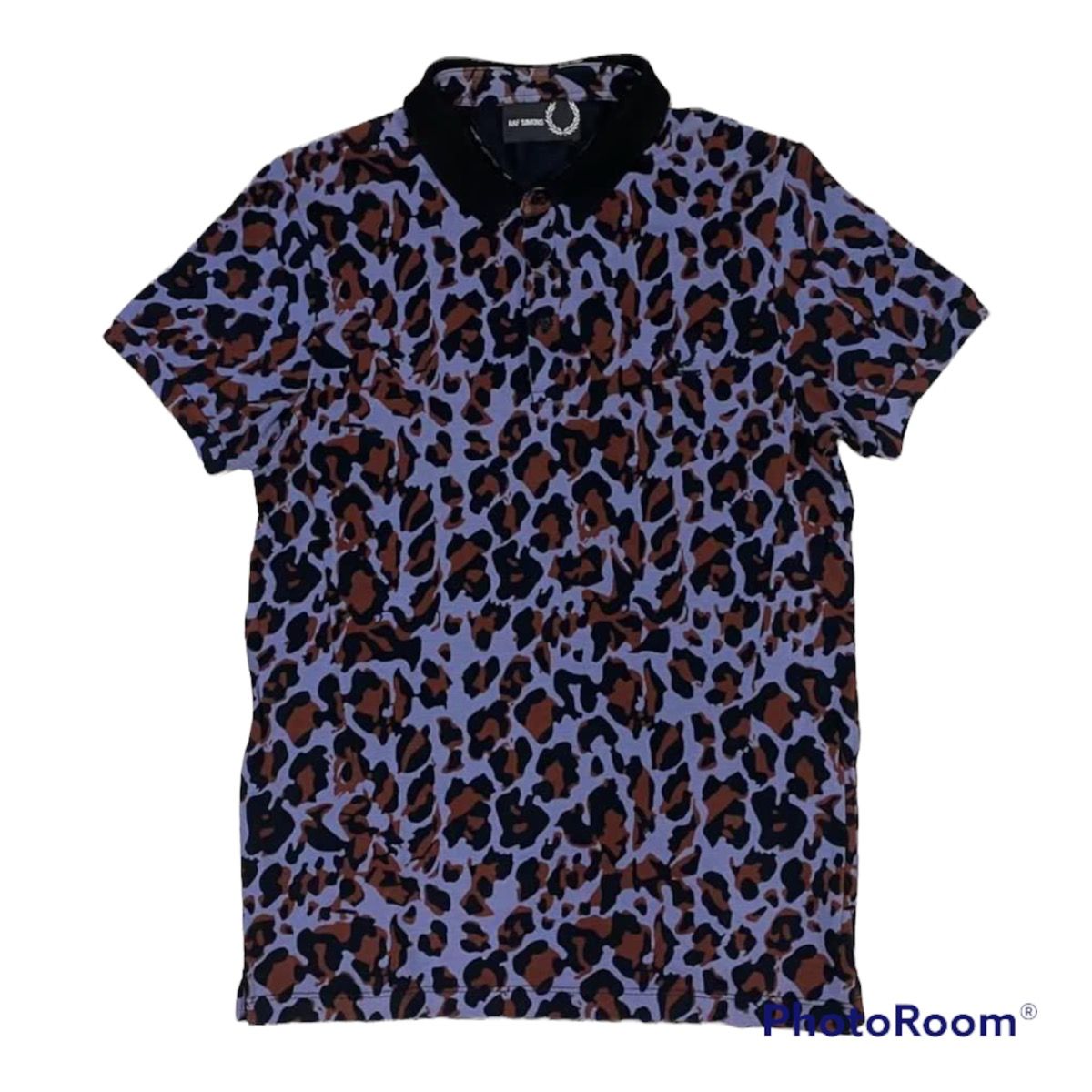 Pre-owned Raf Simons Raf Simon X Fred Perry Leopard Polo In Leopard Purple