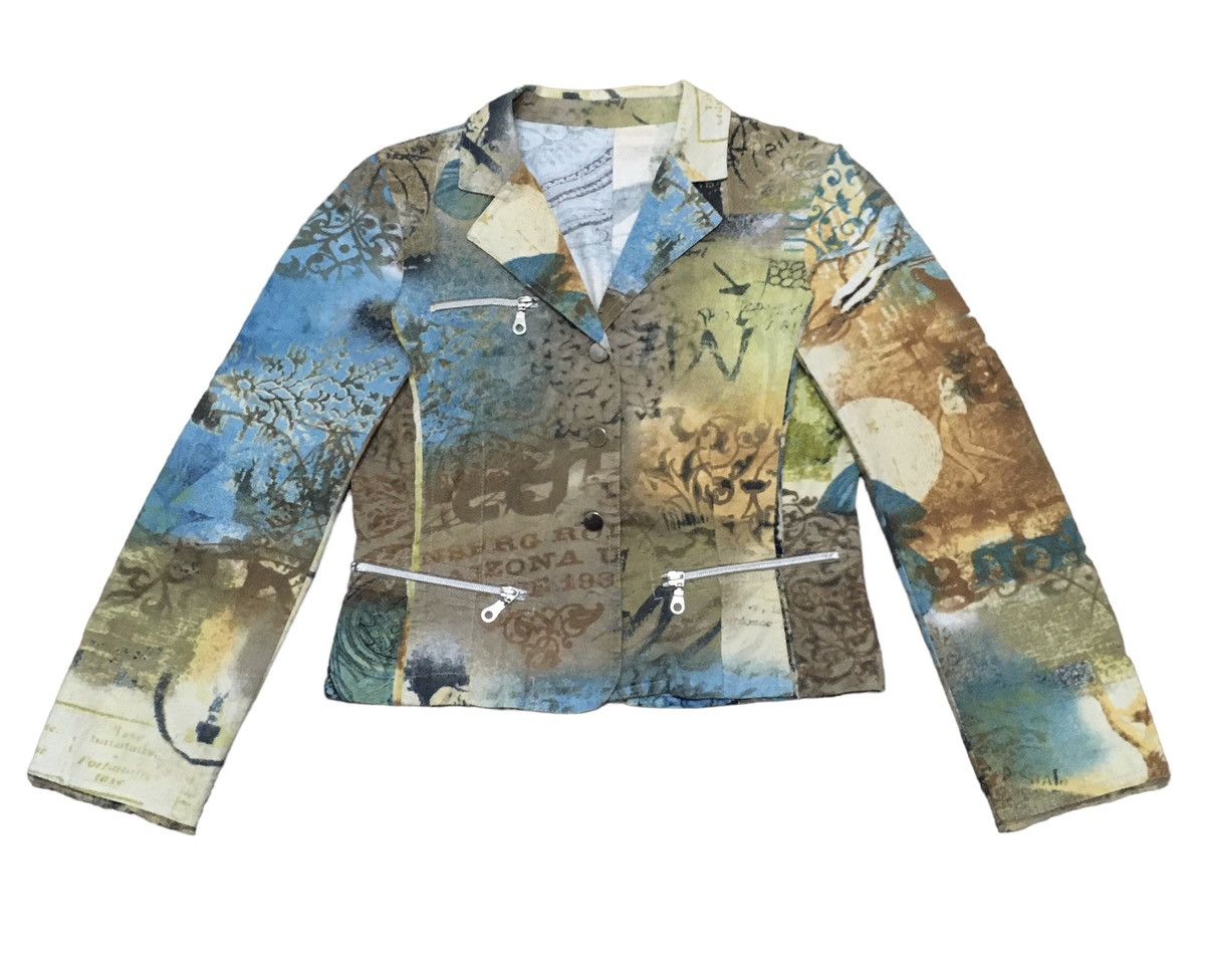 Designer Rare Design Vintage Italian Designer Full Print Jacket 1990s Size US M / EU 48-50 / 2 - 1 Thumbnail