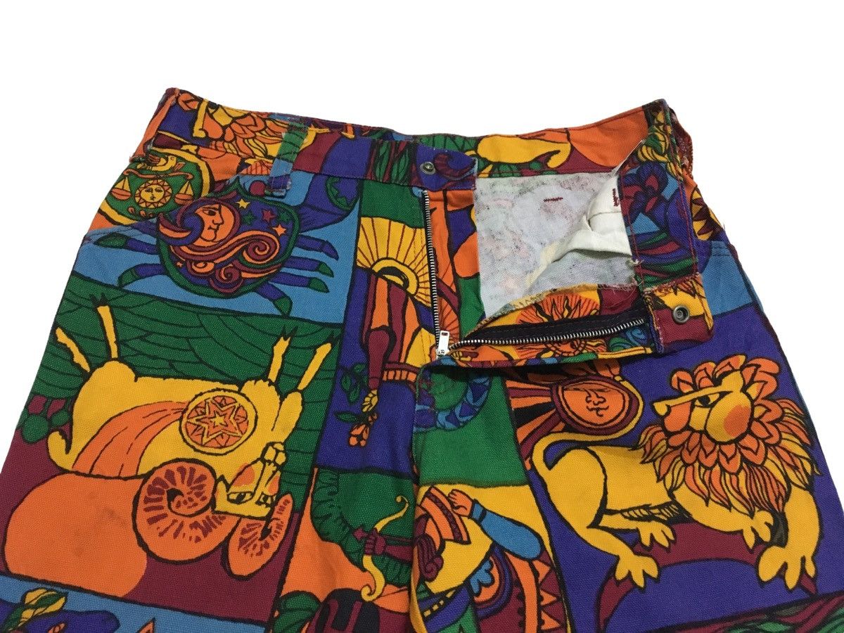 If Six Was Nine × Vintage Rare Design Vintage Unbrand Full Print Flared Pants 1970s Size US 26 / EU 42 - 6 Thumbnail