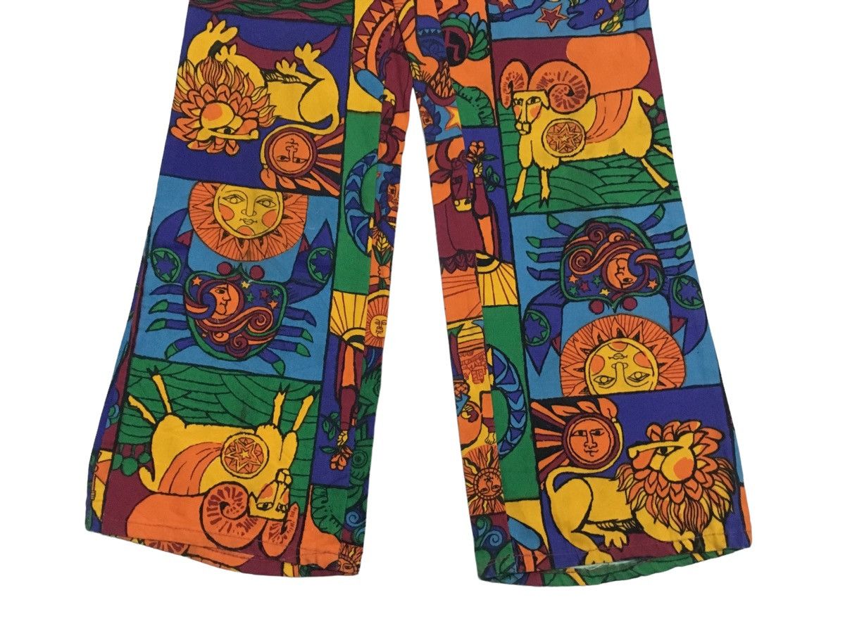 If Six Was Nine × Vintage Rare Design Vintage Unbrand Full Print Flared Pants 1970s Size US 26 / EU 42 - 5 Thumbnail