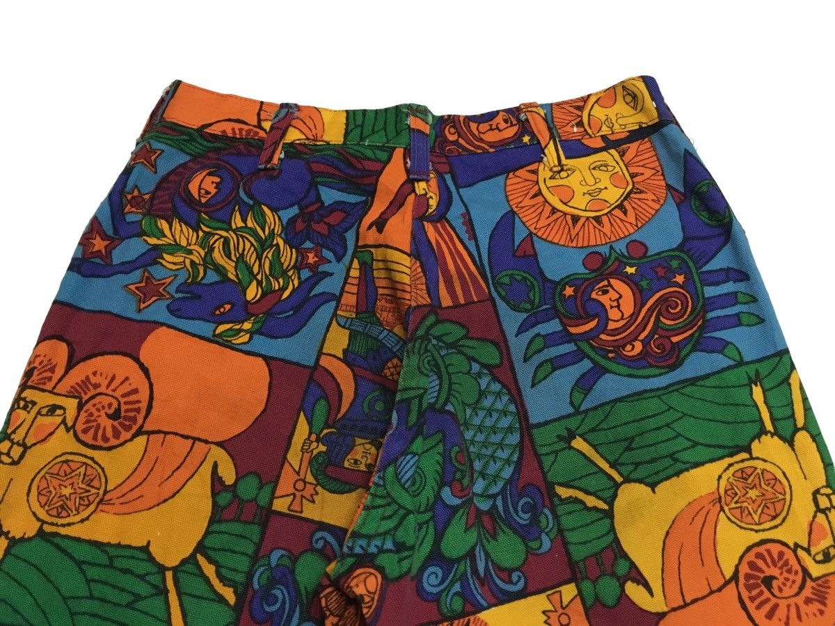 If Six Was Nine × Vintage Rare Design Vintage Unbrand Full Print Flared Pants 1970s Size US 26 / EU 42 - 4 Thumbnail