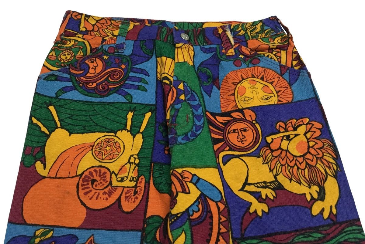 If Six Was Nine × Vintage Rare Design Vintage Unbrand Full Print Flared Pants 1970s Size US 26 / EU 42 - 3 Thumbnail