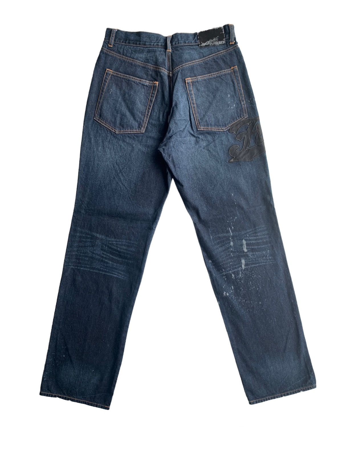 Japanese Brand Freaky Massive Graffiti Embroidered Denim Jeans Pant Size US 32 / EU 48 - 3 Thumbnail