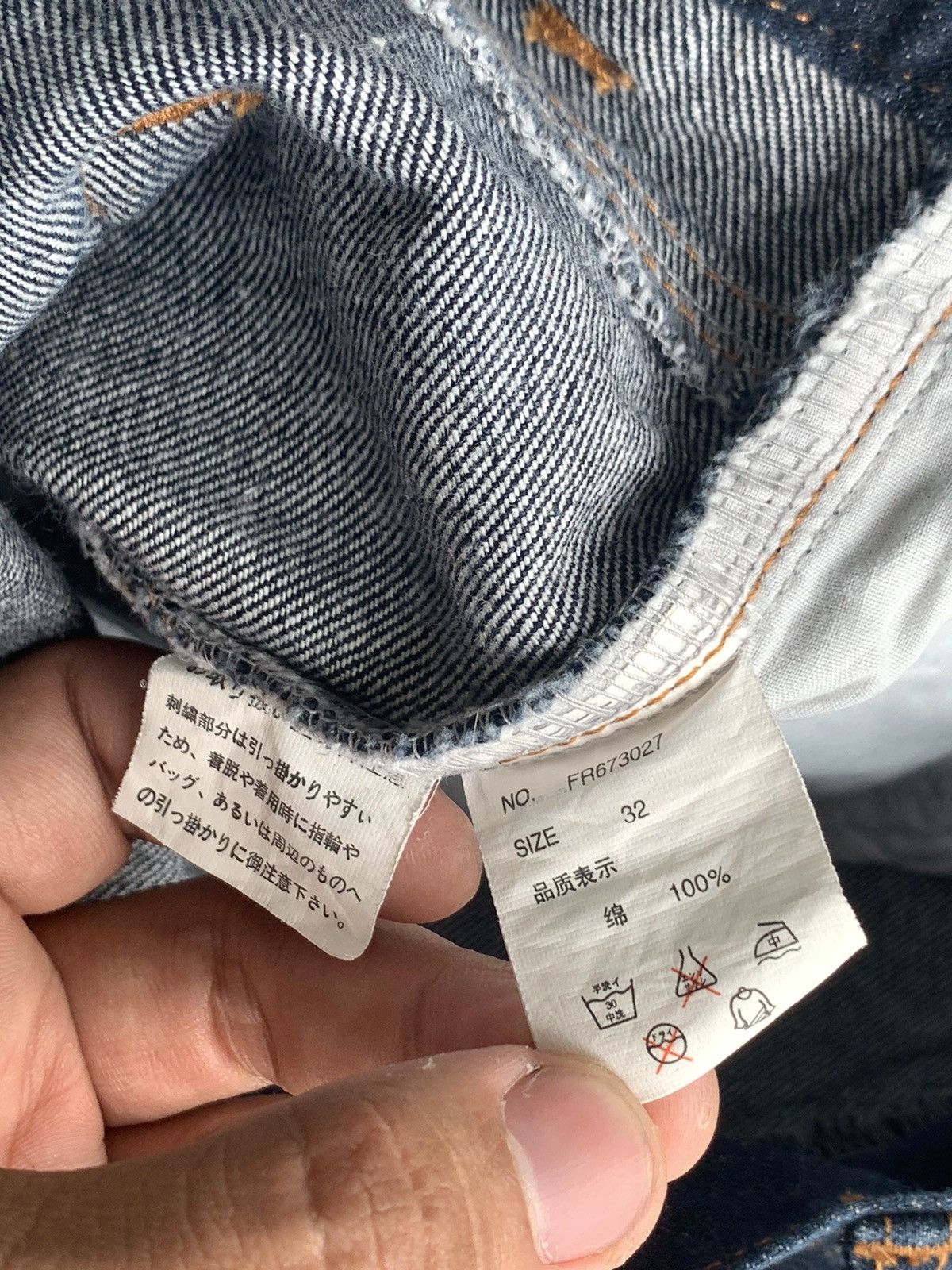 Japanese Brand Freaky Massive Graffiti Embroidered Denim Jeans Pant Size US 32 / EU 48 - 11 Thumbnail