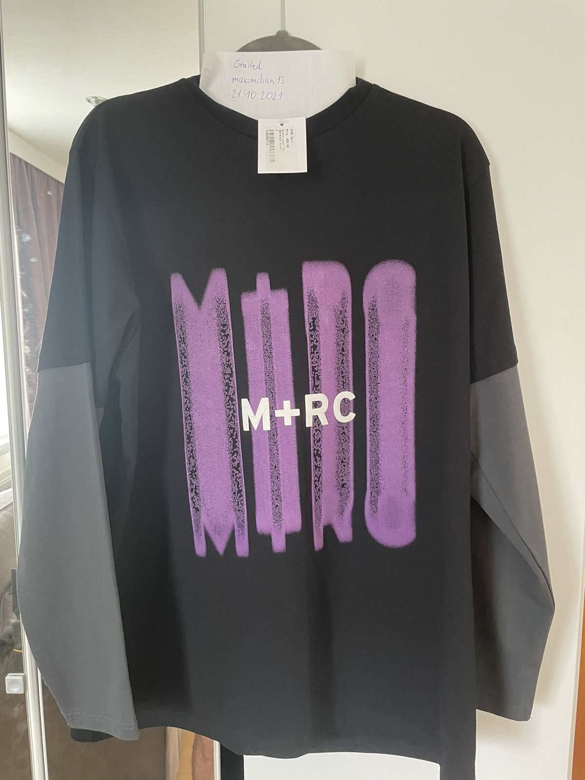 M+Rc Noir Spray Paint Double Layer Long Sleeve Tee Shirt Size US M / EU 48-50 / 2 - 1 Thumbnail