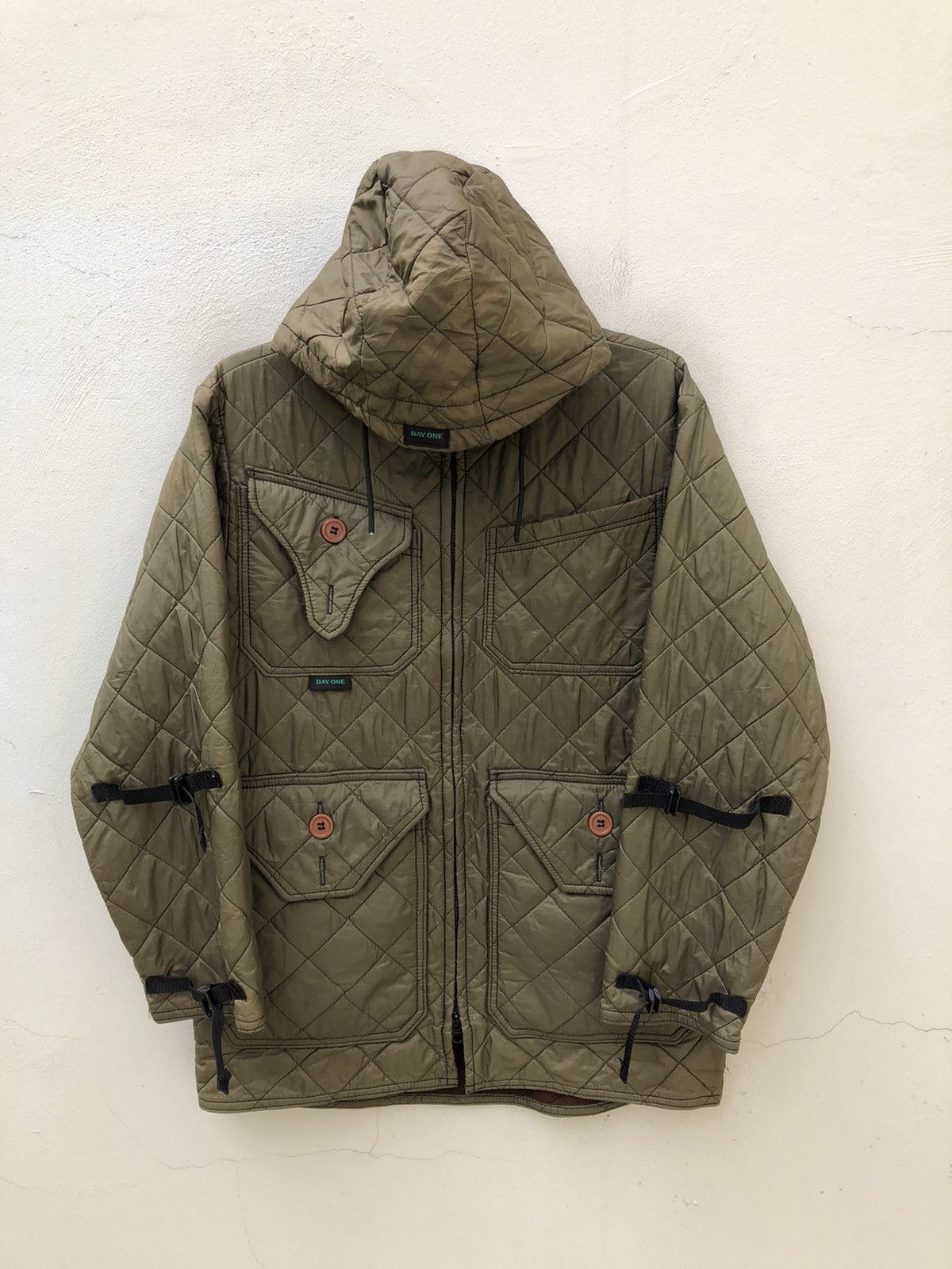 Vintage 80s 90s Day One Camouflage Quilting Hoodie Tactical Jacket Size US L / EU 52-54 / 3 - 2 Thumbnail