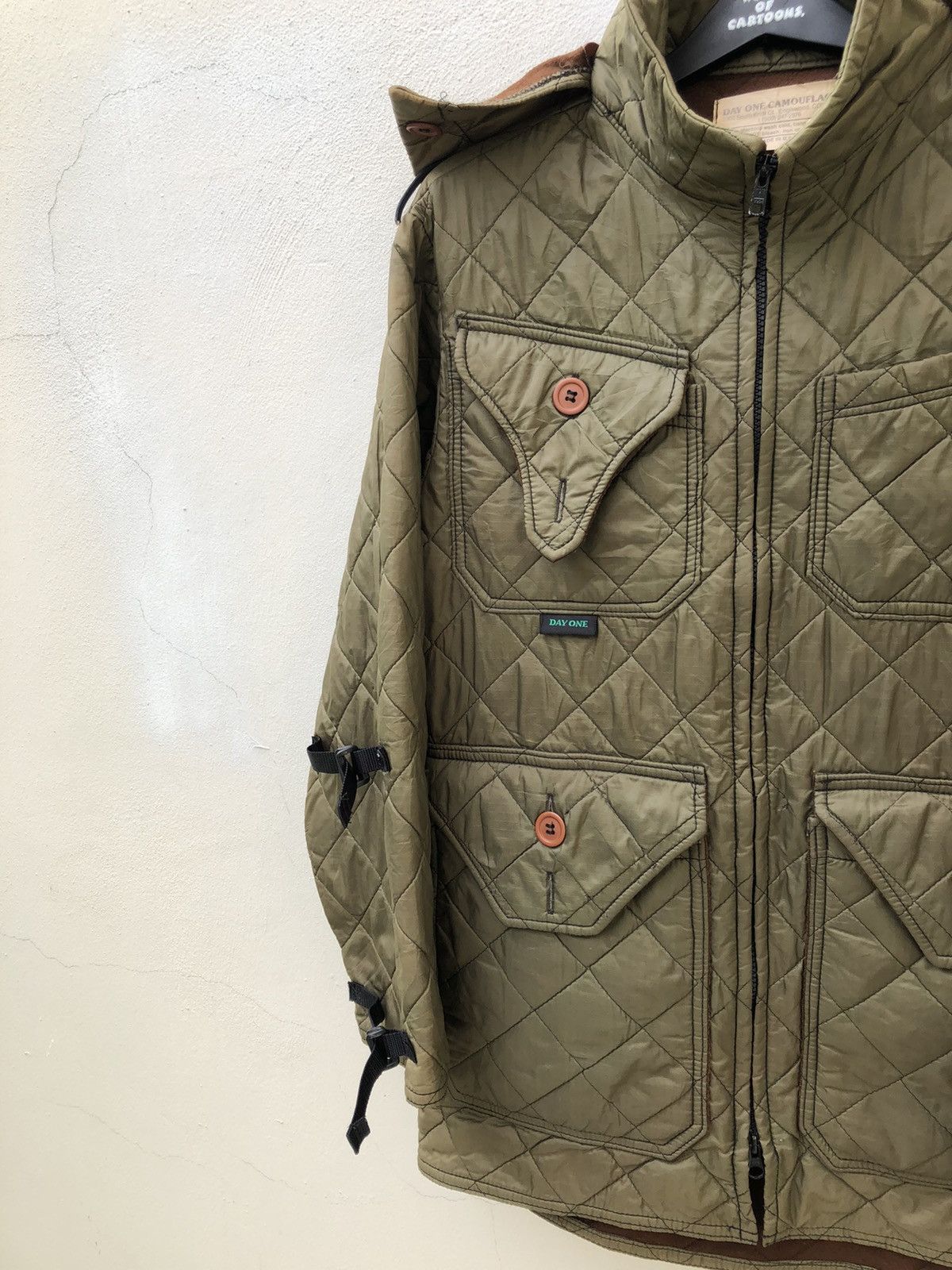 Vintage 80s 90s Day One Camouflage Quilting Hoodie Tactical Jacket Size US L / EU 52-54 / 3 - 6 Thumbnail