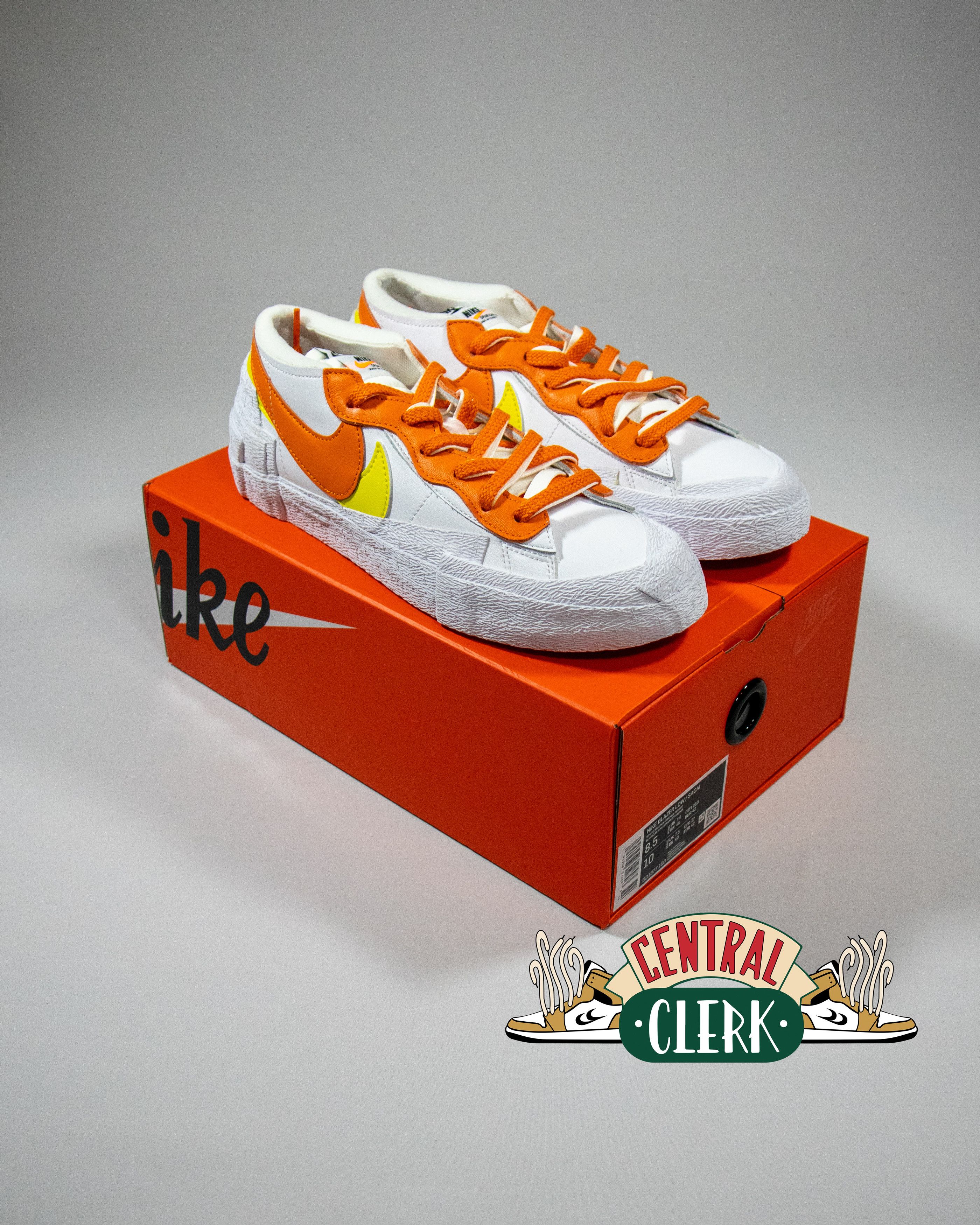 Nike × Sacai Blazer Low White Magma Orange Size US 8.5 / EU 41-42 - 1 Thumbnail