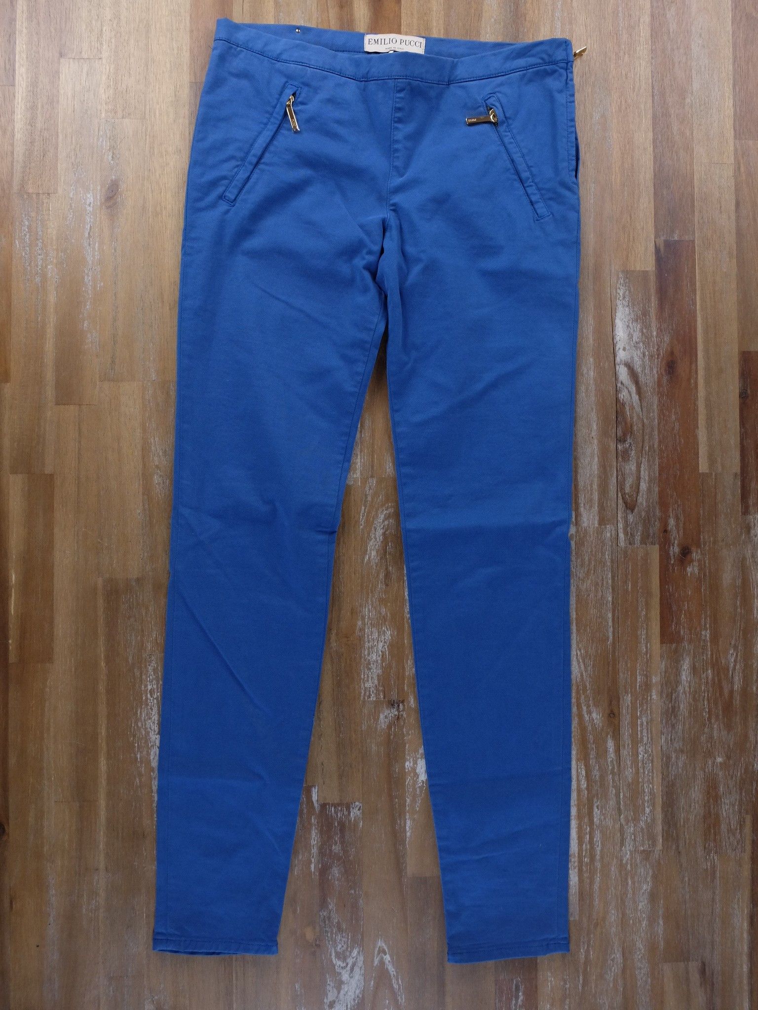 Emilio Pucci EMILIO PUCCI blue skinny cotton pants trousers 40 6 Size 27" / US 4 / IT 40 - 1 Thumbnail