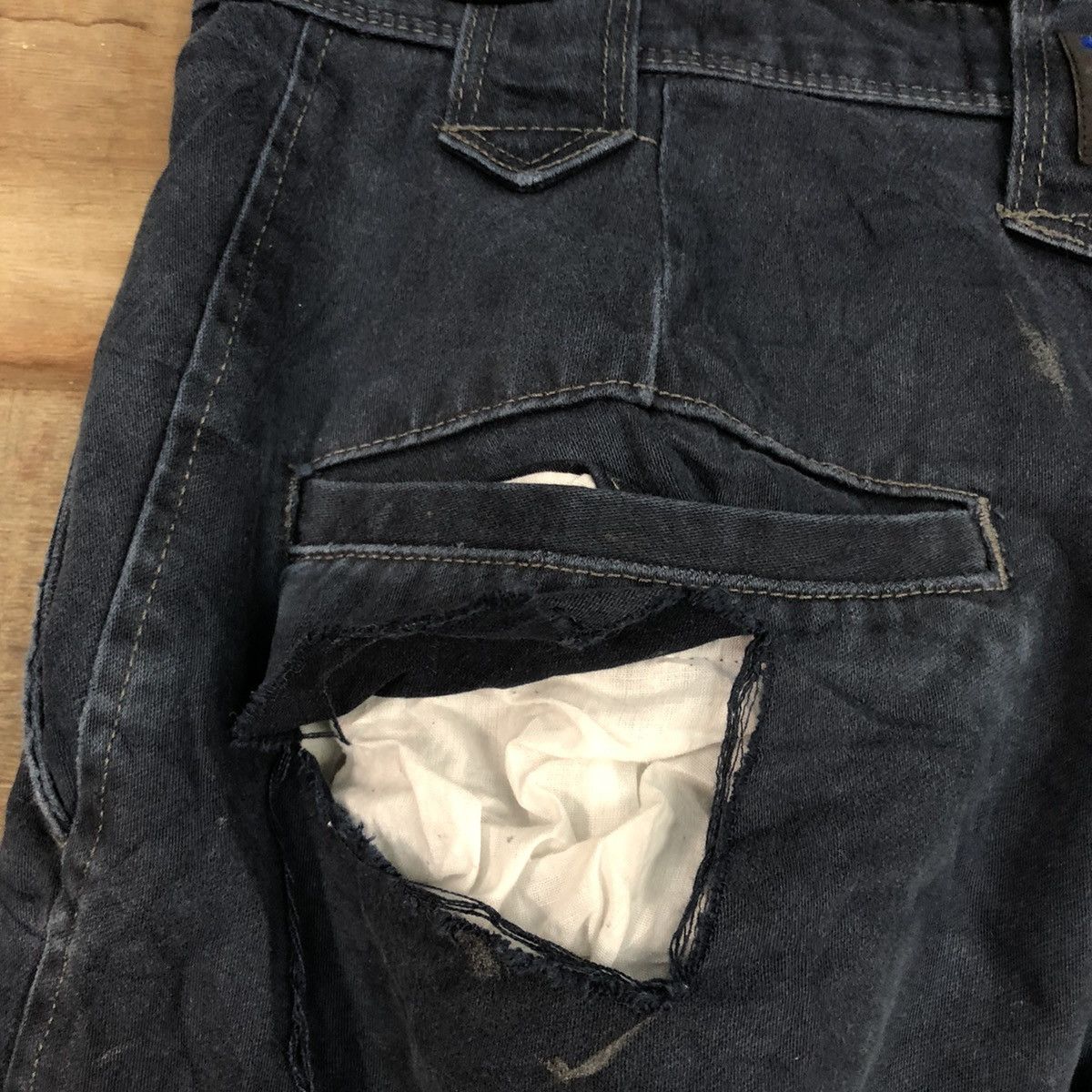 Japanese Brand DLL Tora Dark Blue Multipocket thrashed Cargo Pants #c970 Size US 28 / EU 44 - 13 Thumbnail